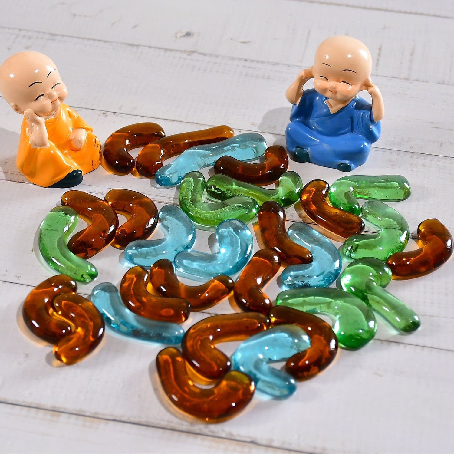 Glass Gem Stone, Flat Round Marbles Pebbles For Vase Fillers, Attractive Pebbles For Aquarium Fish Tank ID 4011 thumbnail 7