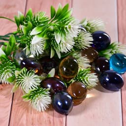 Glass Gem Stone, Flat Round Marbles Pebbles For Vase Fillers, Attractive Pebbles For Aquarium Fish Tank ID 4013