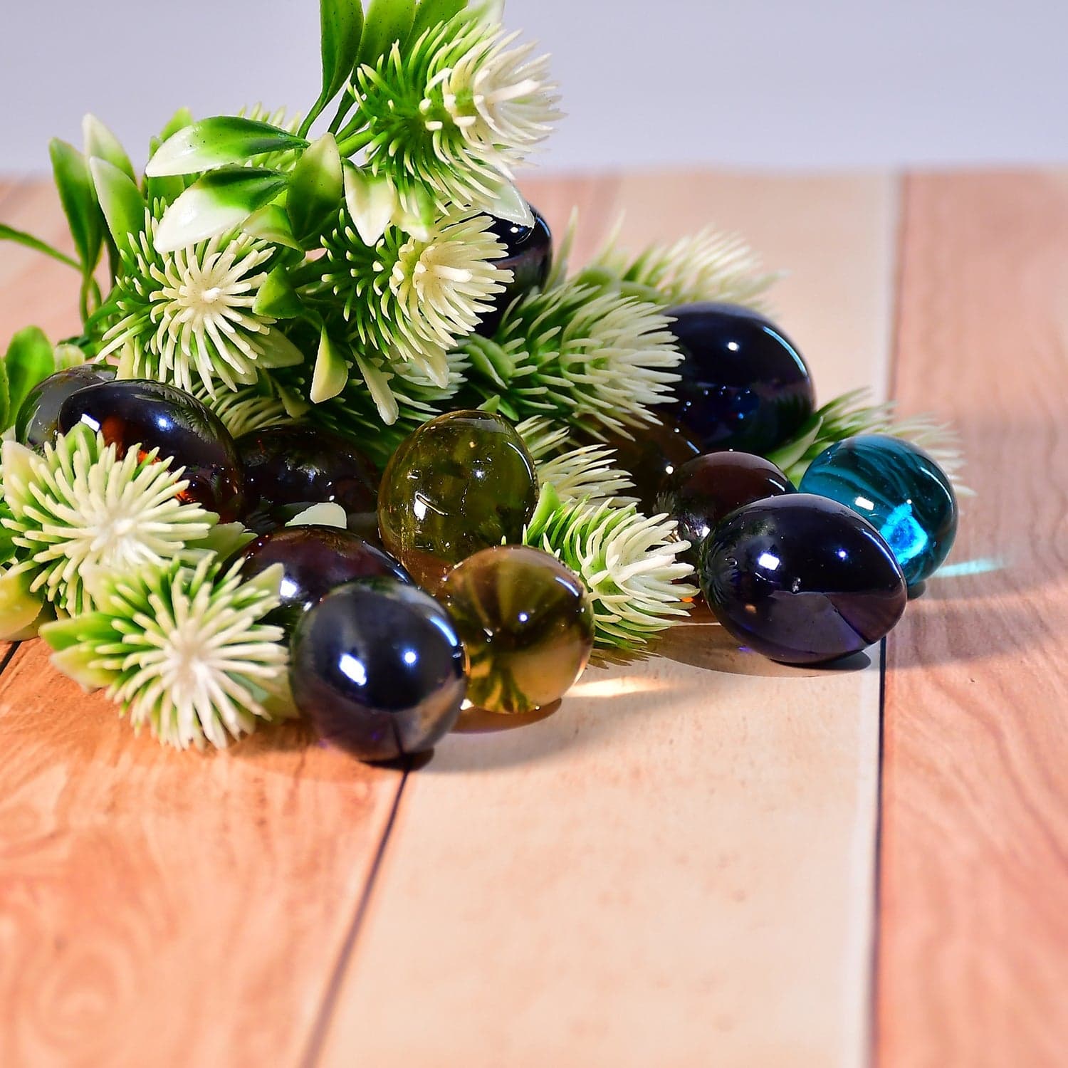 Glass Gem Stone, Flat Round Marbles Pebbles For Vase Fillers, Attractive Pebbles For Aquarium Fish Tank ID 4013 thumbnail 3
