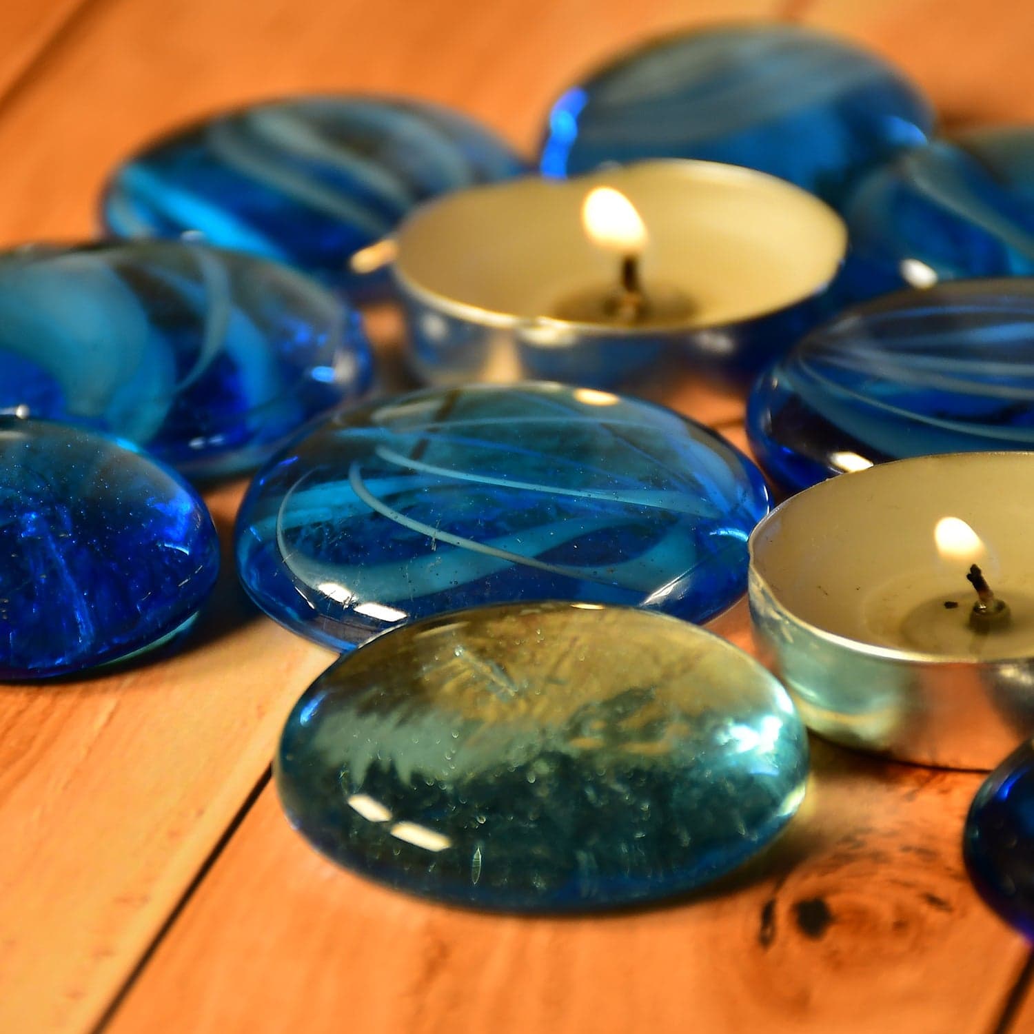 Glass Gem Stone, Flat Round Marbles Pebbles For Vase Fillers, Attractive Pebbles For Aquarium Fish Tank ID 4014 thumbnail 3