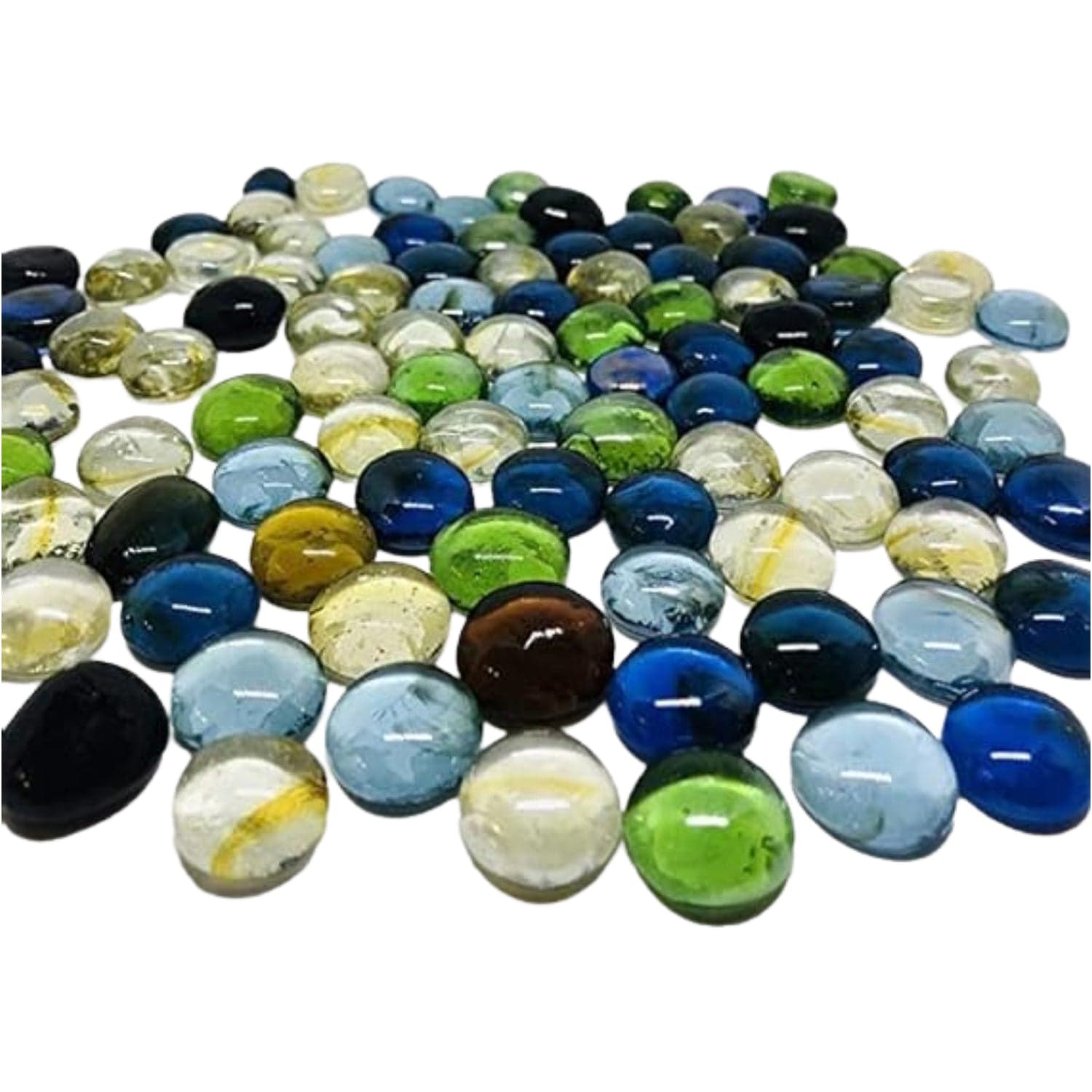 Glass Gem Stone, Flat Round Marbles Pebbles For Vase Fillers, Attractive Pebbles For Aquarium Fish Tank ID 4014 thumbnail 5