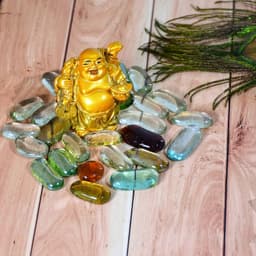 Glass Gem Stone, Flat Round Marbles Pebbles For Vase Fillers, Attractive Pebbles For Aquarium Fish Tank ID 4016