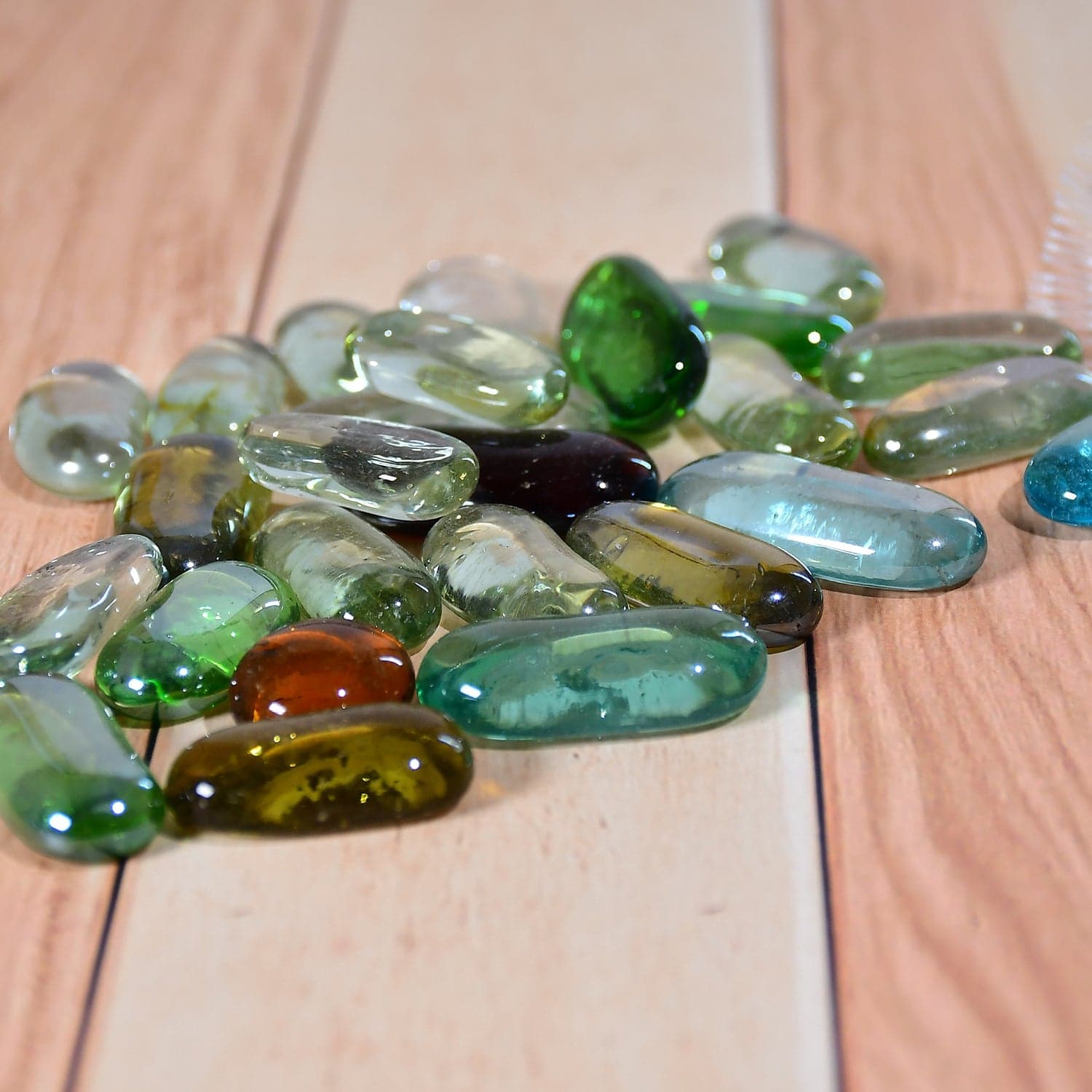 Glass Gem Stone, Flat Round Marbles Pebbles For Vase Fillers, Attractive Pebbles For Aquarium Fish Tank ID 4016 thumbnail 4