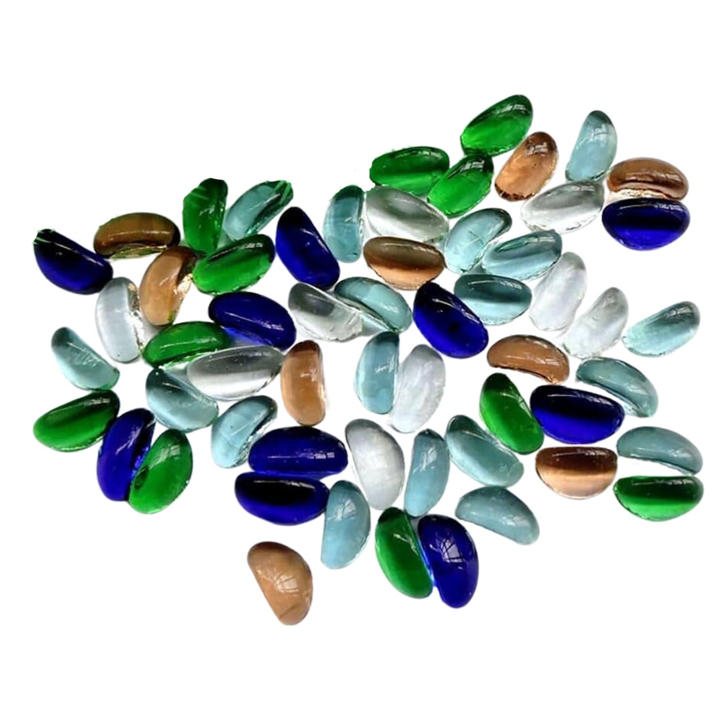 Glass Gem Stone, Flat Round Marbles Pebbles For Vase Fillers, Attractive Pebbles For Aquarium Fish Tank ID 4016 thumbnail 5