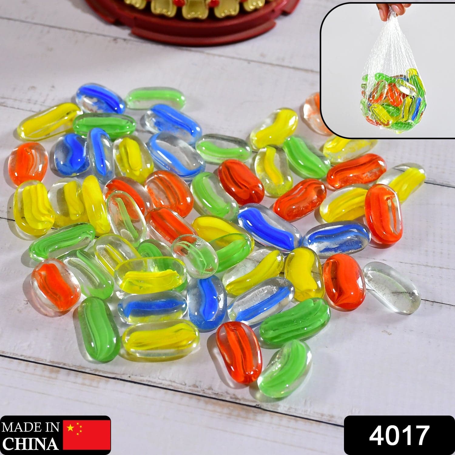Glass Gem Stone, Flat Round Marbles Pebbles For Vase Fillers, Attractive Pebbles For Aquarium Fish Tank ID 4017 thumbnail 2