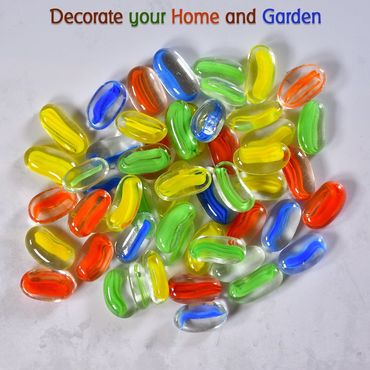 Glass Gem Stone, Flat Round Marbles Pebbles For Vase Fillers, Attractive Pebbles For Aquarium Fish Tank ID 4017 thumbnail 6