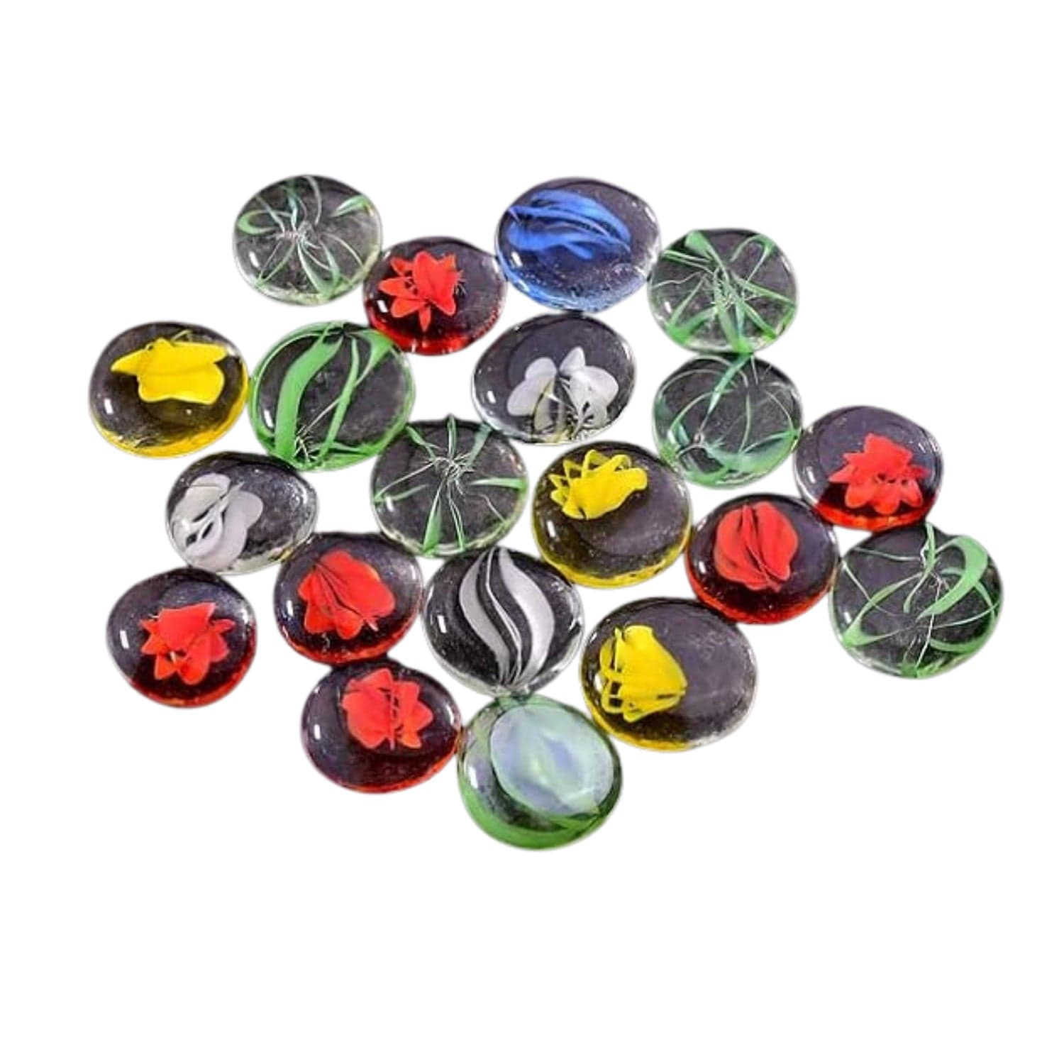 Glass Gem Stone, Flat Round Marbles Pebbles For Vase Fillers, Attractive Pebbles For Aquarium Fish Tank ID 4019 thumbnail 5