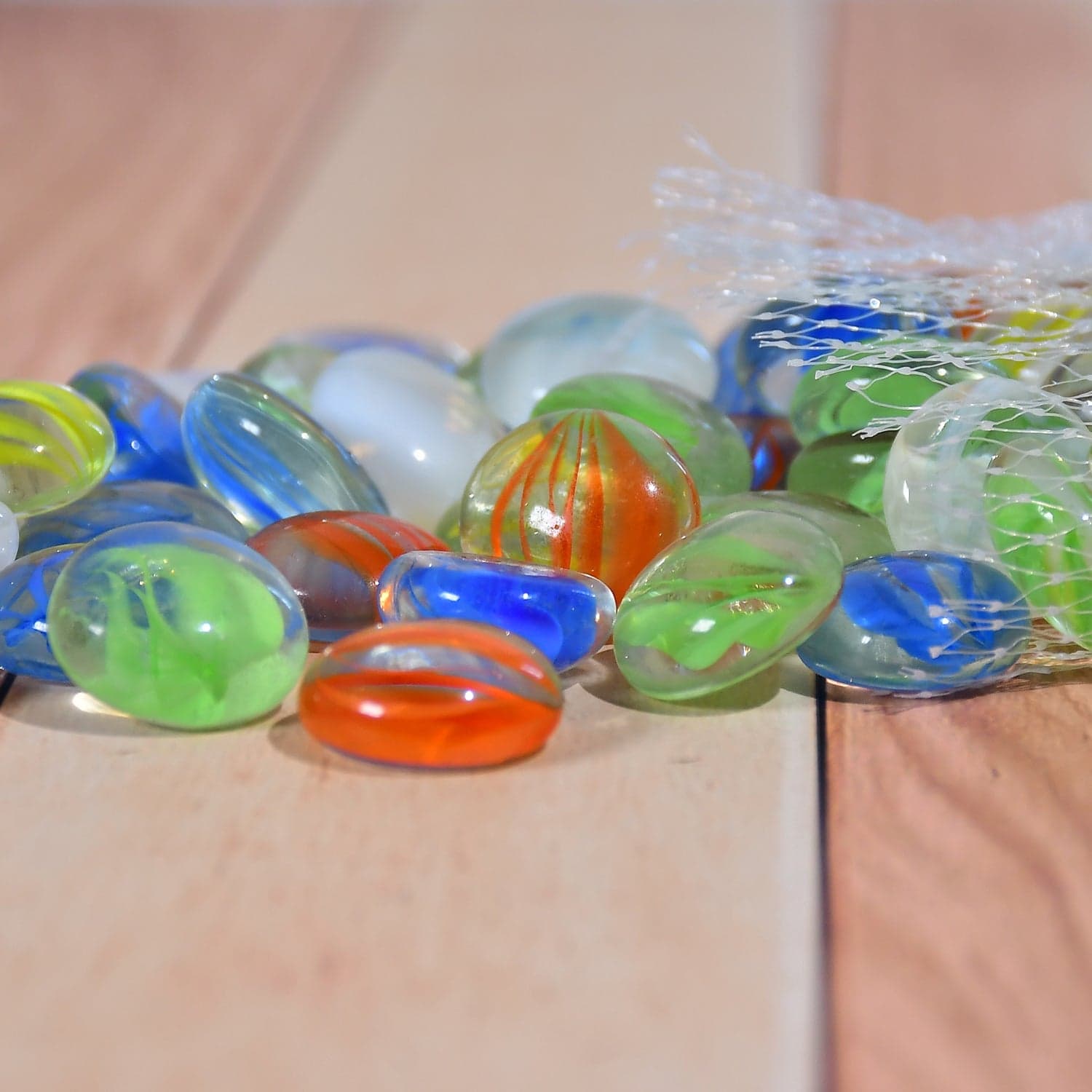 Glass Gem Stone, Flat Round Marbles Pebbles For Vase Fillers, Attractive Pebbles For Aquarium Fish Tank ID 4020 thumbnail 3