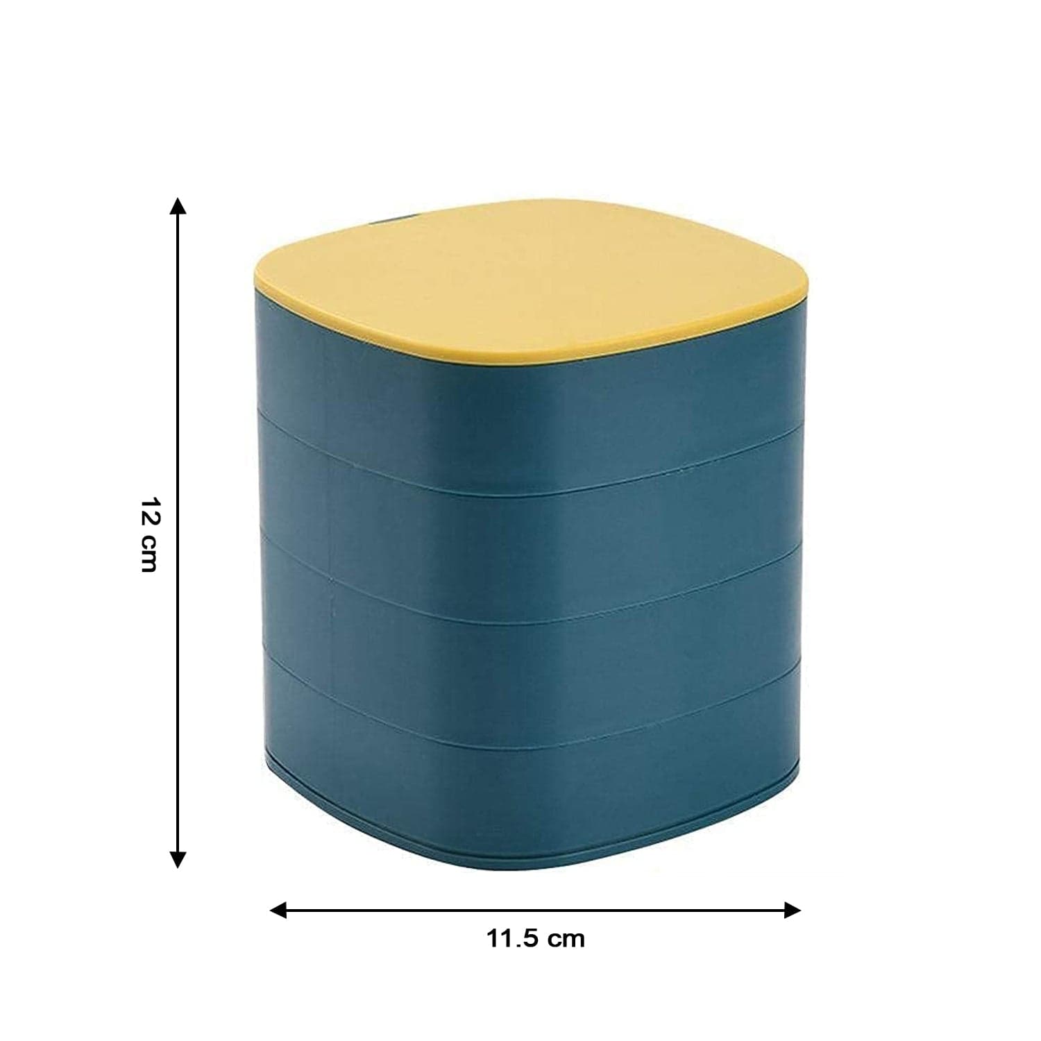 4 Layers Jewellery Box, 360 Degree Rotating Jewelry Box, Jewelry And Earring Organizer Box With Mirror, Accessory Storage Box (Multicolor) thumbnail 8