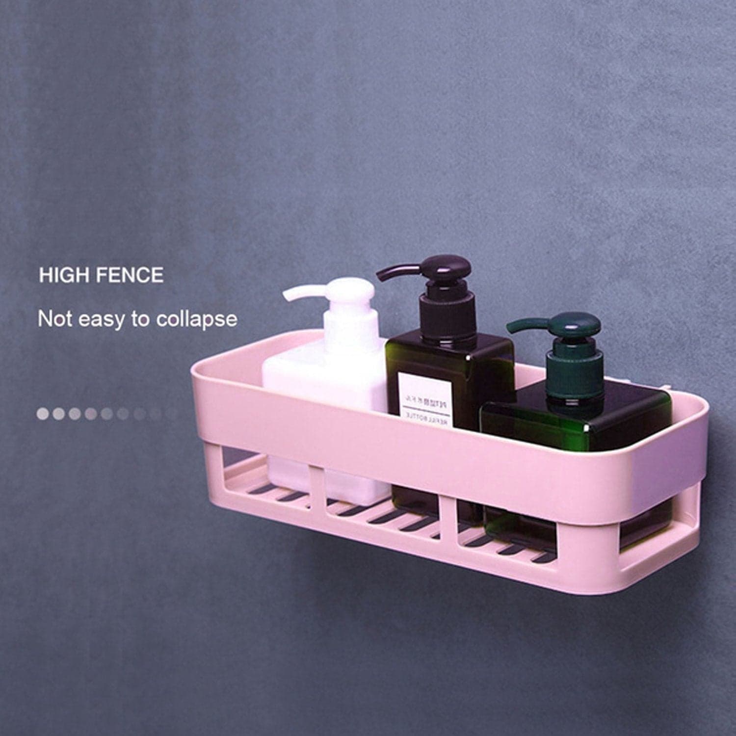 ABS Plastic Shower Corner Caddy Basket Shelf Rack with Wall Mounted Suction Cup for Bathroom Kitchen thumbnail 8