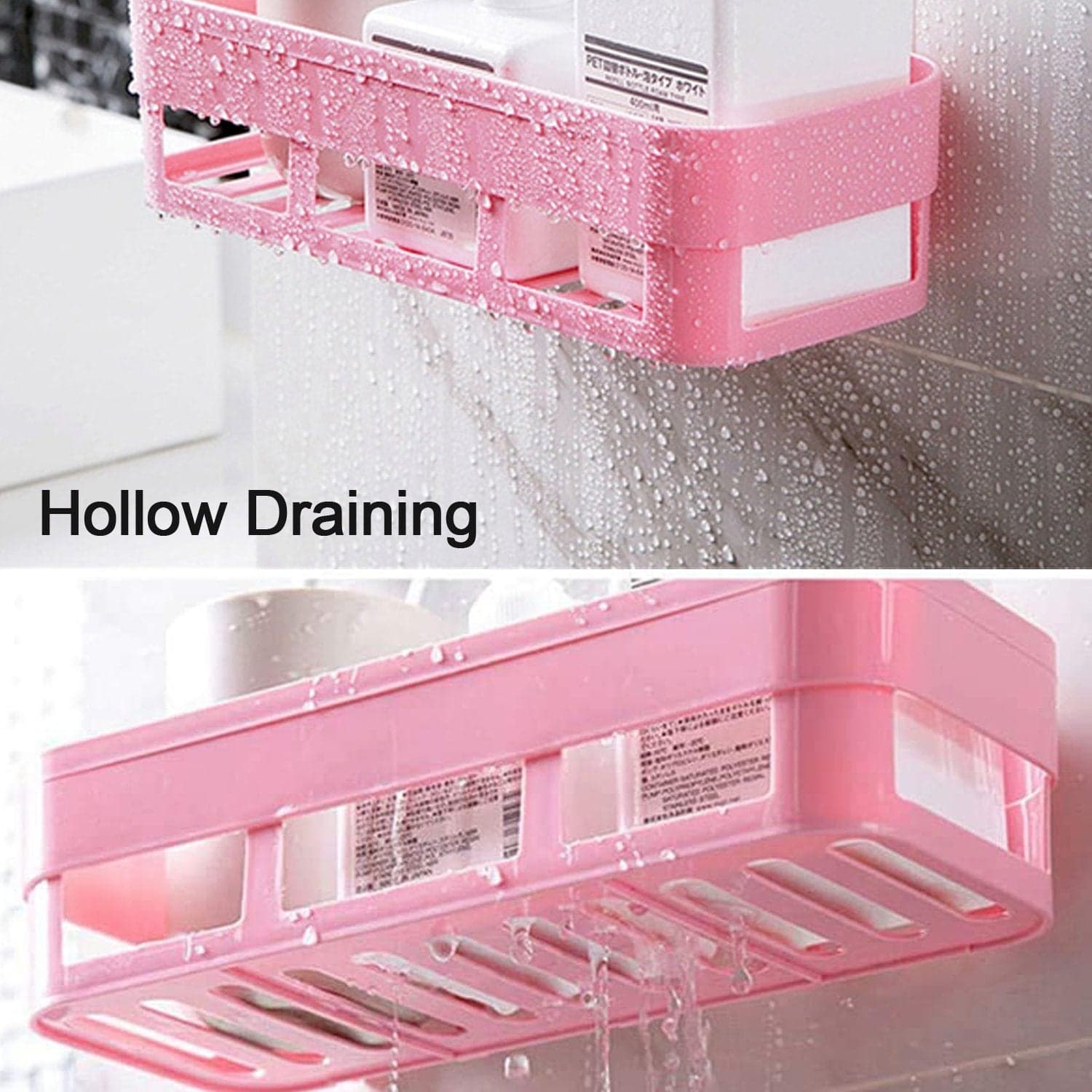 ABS Plastic Shower Corner Caddy Basket Shelf Rack with Wall Mounted Suction Cup for Bathroom Kitchen thumbnail 9