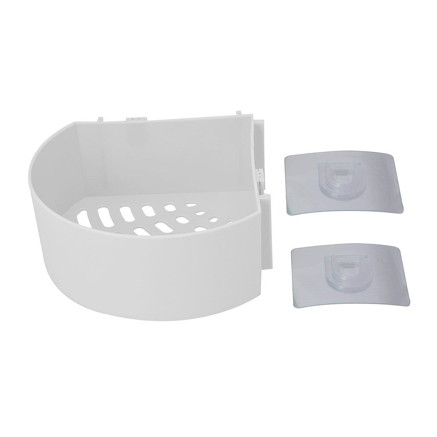 Corner Shelf Bathroom Kitchen Rack Self Adhesive Shower Caddy Plastic Triangle Wall Mount Storage Basket thumbnail 4