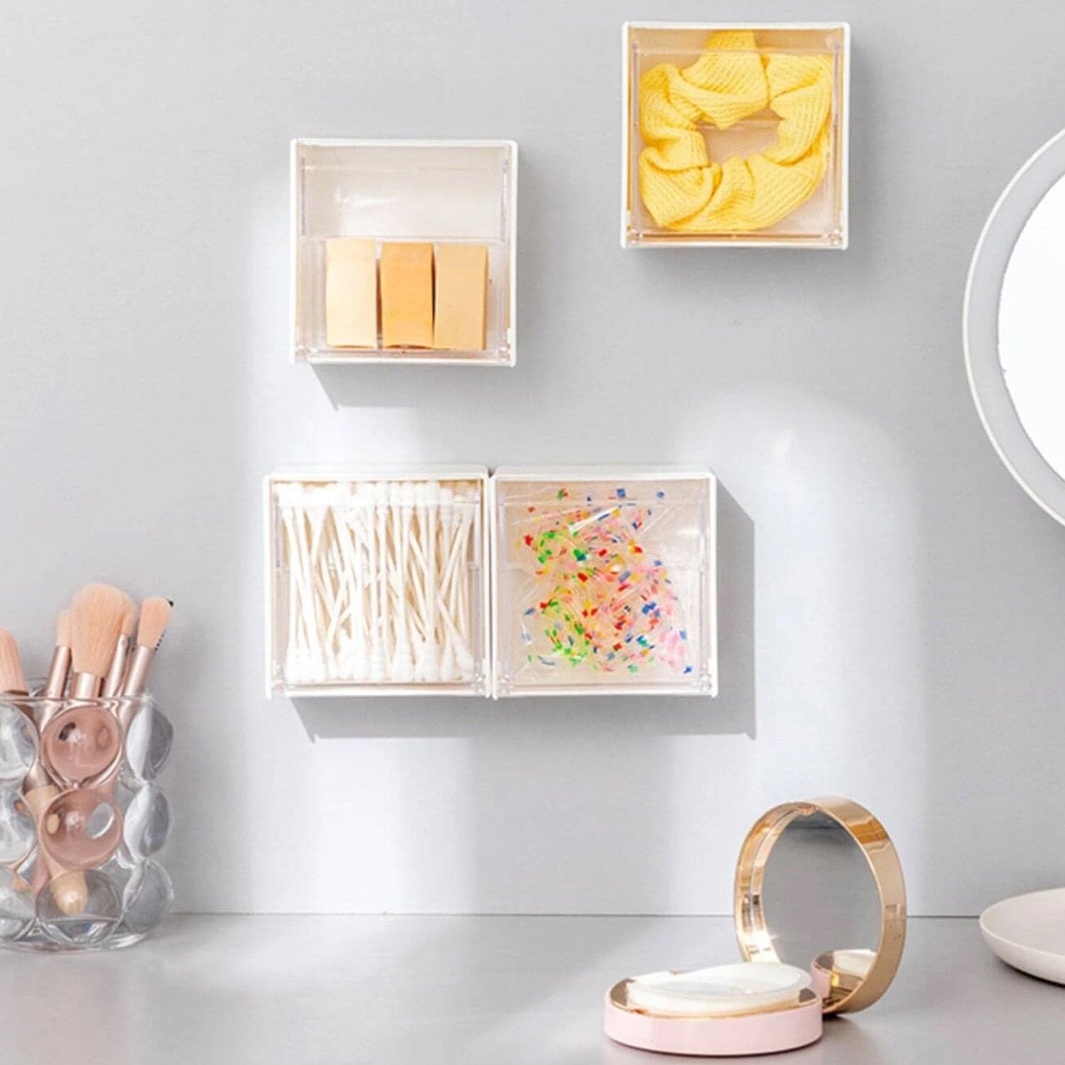 4037Adhesive Wall Mounted Flip Storage Box Holder Small Object Storage Case ( 1 pcs ) thumbnail 9