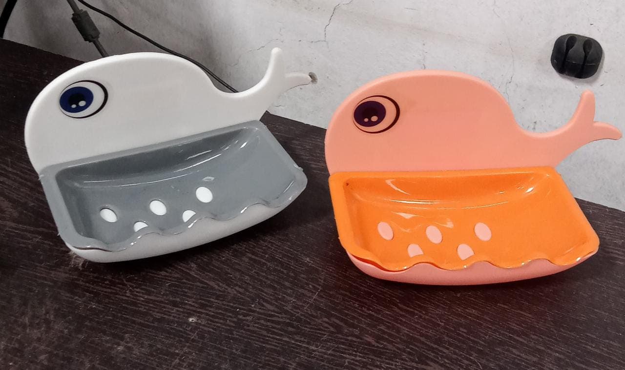 Fish Shape Wall-Mounted Double Layer Soap Holder for Bathroom & Kitchen thumbnail 10