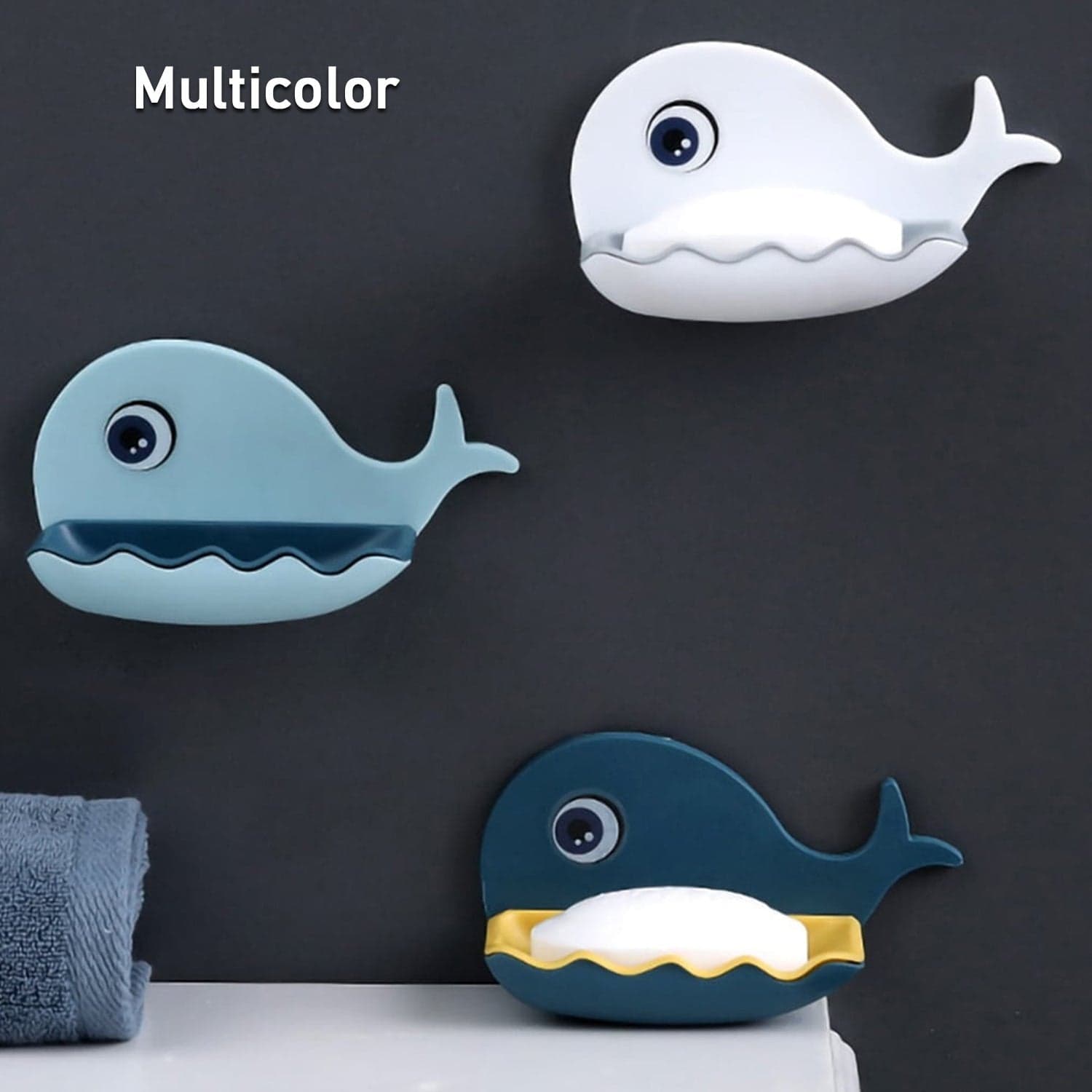 Fish Shape Wall-Mounted Double Layer Soap Holder for Bathroom & Kitchen thumbnail 8