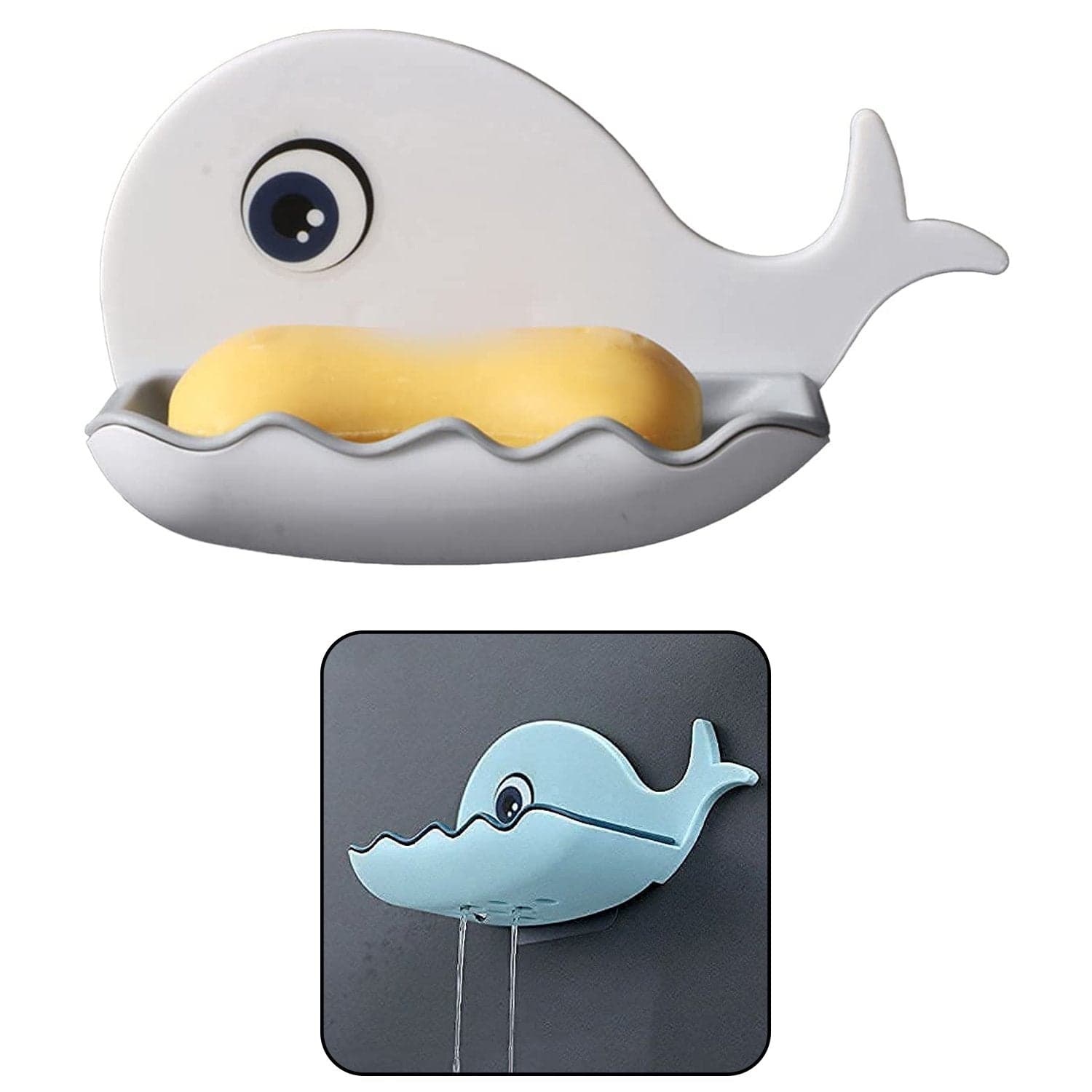 Fish Shape Wall-Mounted Double Layer Soap Holder for Bathroom & Kitchen thumbnail 9