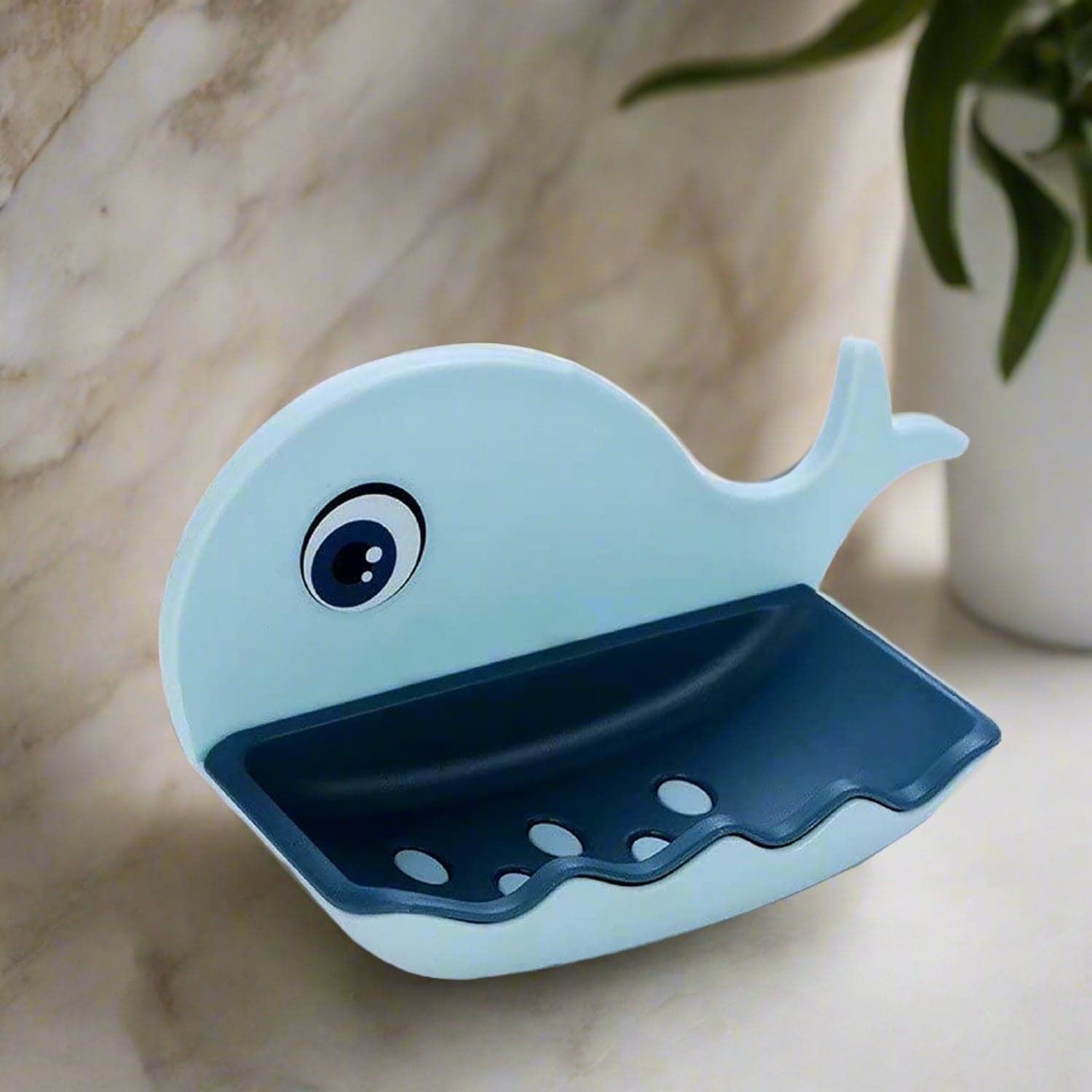 Fish Shape Double Layer Adhesive Waterproof Wall Mounted Soap Bar Holder Stand Rack for Bathroom Shower Wall Kitchen thumbnail 1