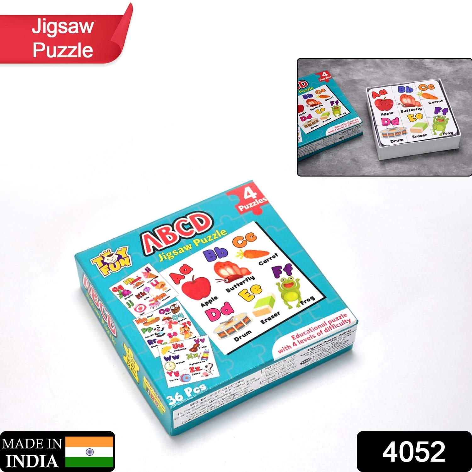 ABC Jigsaw Puzzle Toy for Children (4-Pcs Pack) thumbnail 2