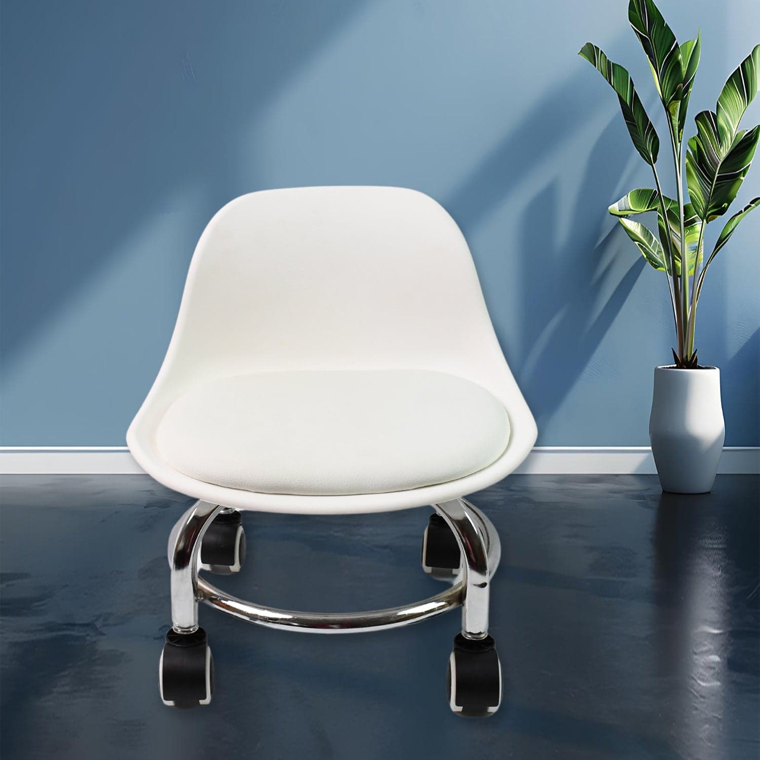 Heavy Duty Round Rolling Stool with Wheels Pedicure Stool (1 pc) thumbnail 1