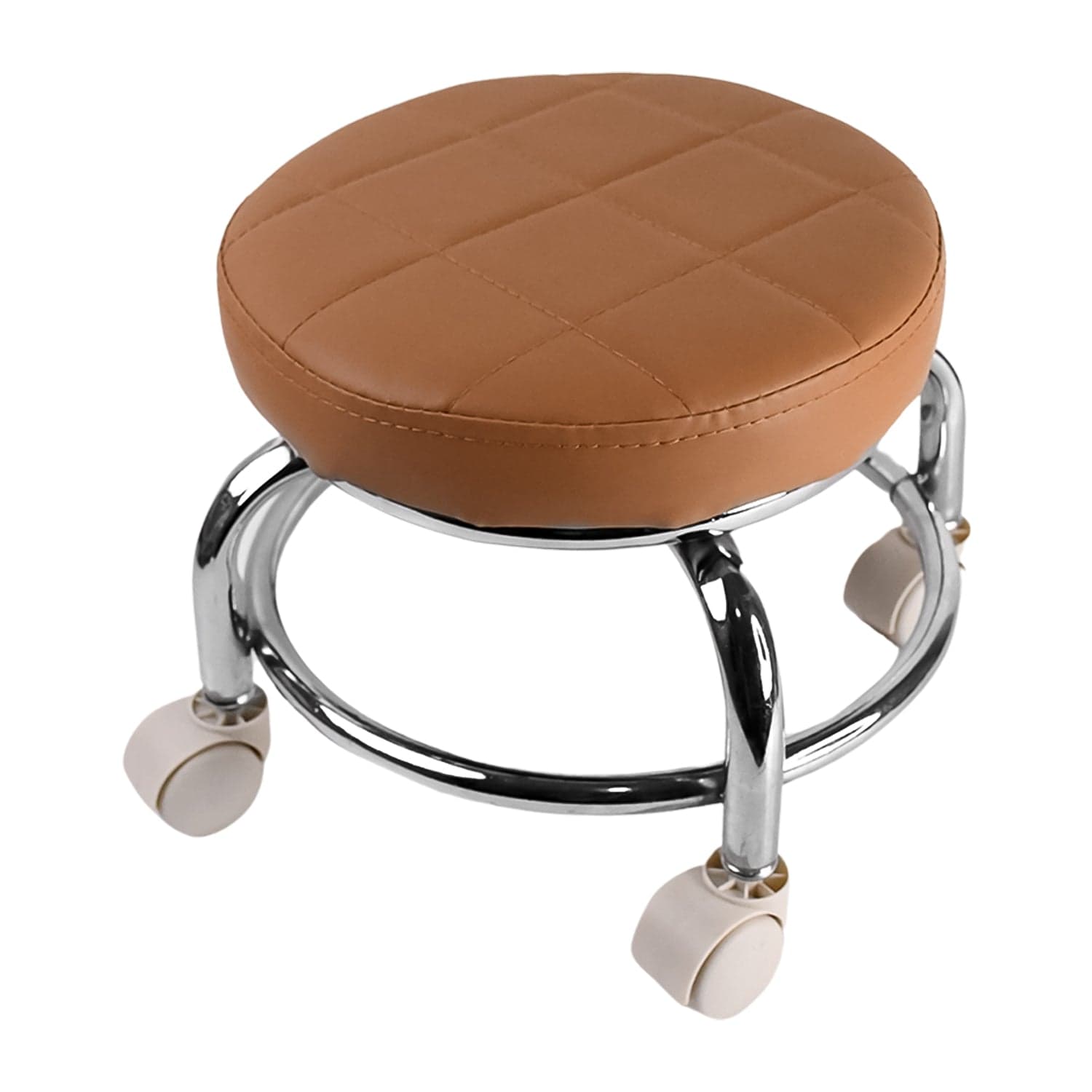 Heavy Duty Steel Base Round Rolling Stool with Wheels Pedicure Stool (1 pc) thumbnail 5