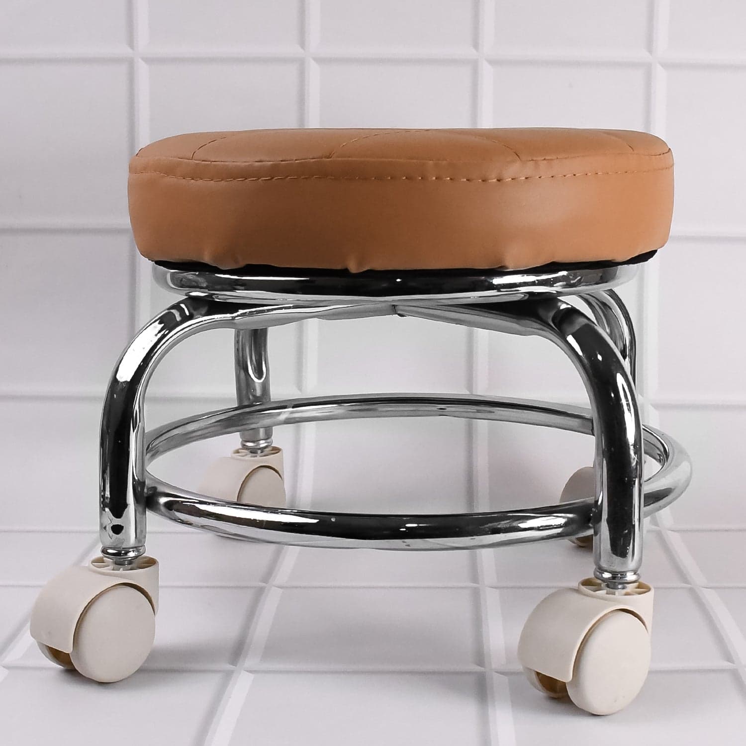 Heavy Duty Steel Base Round Rolling Stool with Wheels Pedicure Stool (1 pc) thumbnail 6