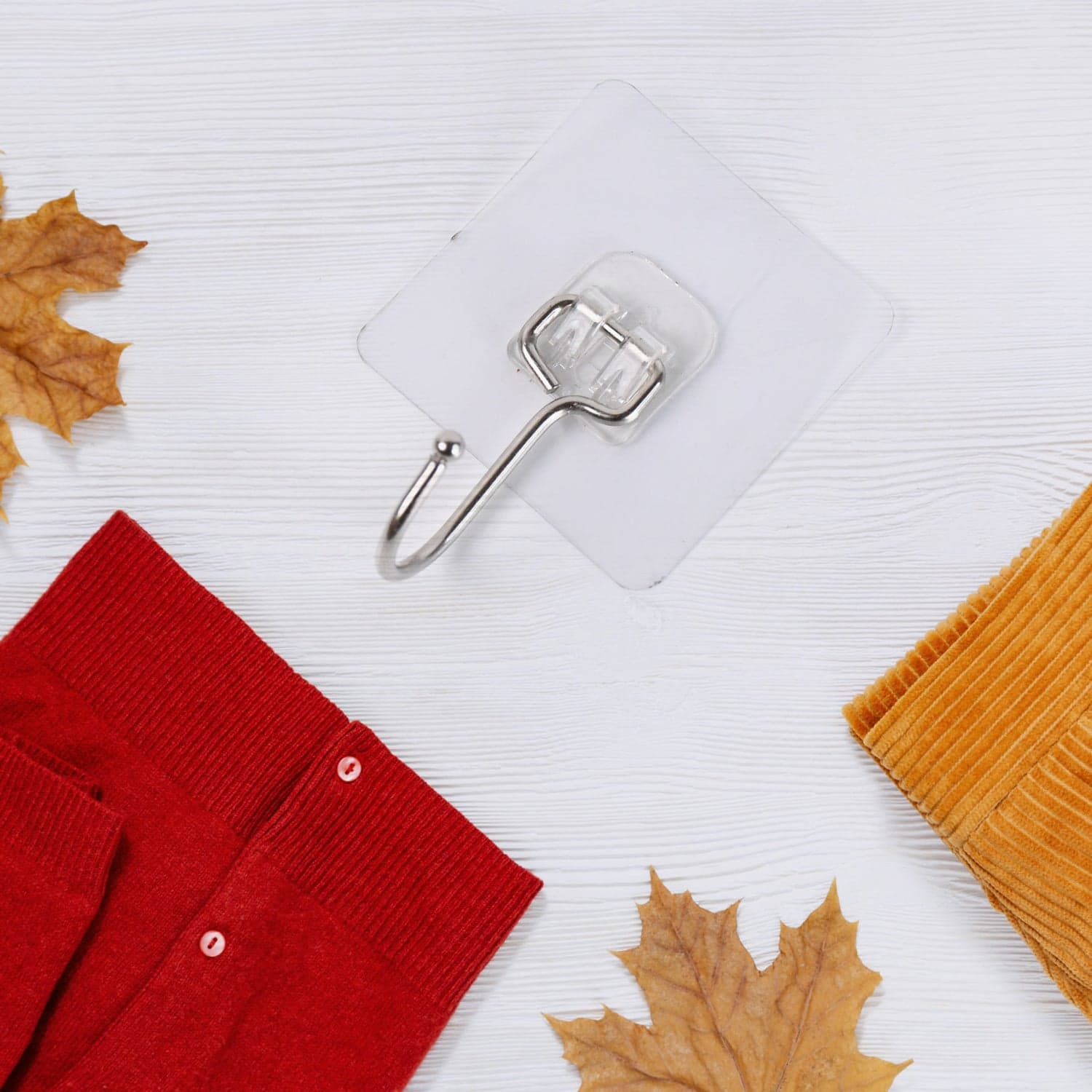 Transparent Large Stainless Steel Self Adhesive Wall Hooks (1 Pc) thumbnail 5