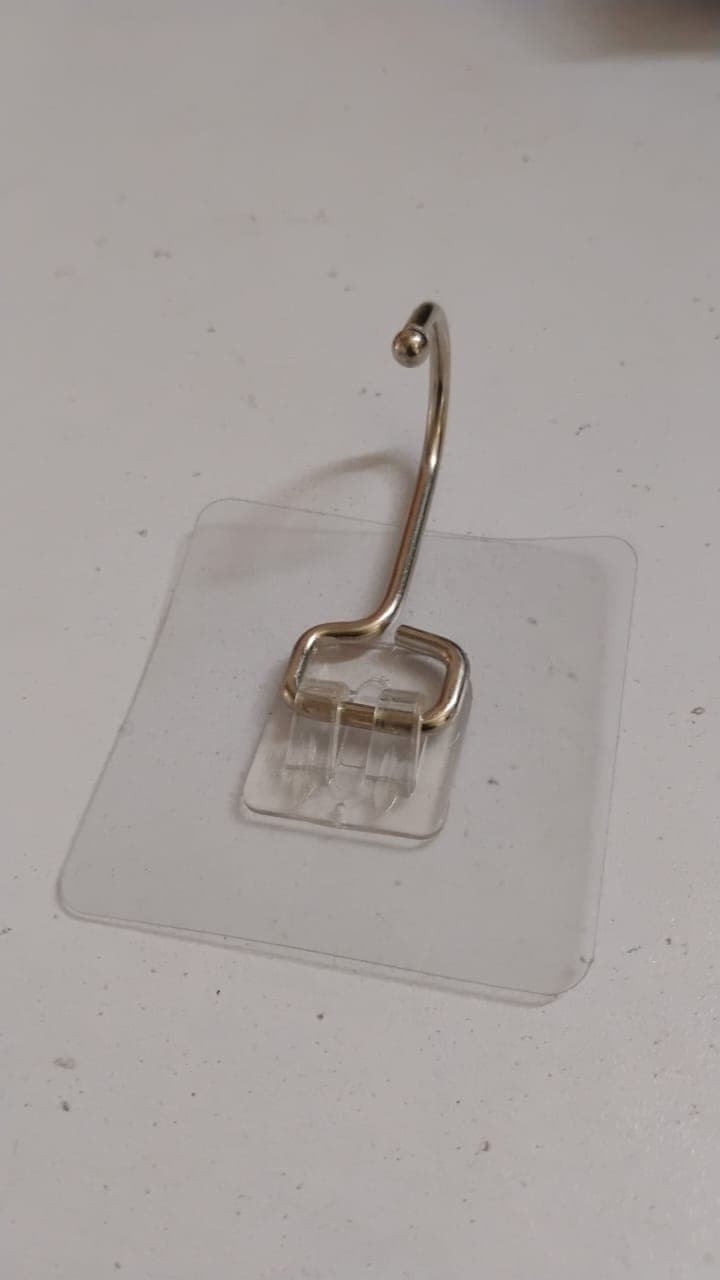 Transparent Large Stainless Steel Self Adhesive Wall Hooks (1 Pc) thumbnail 6