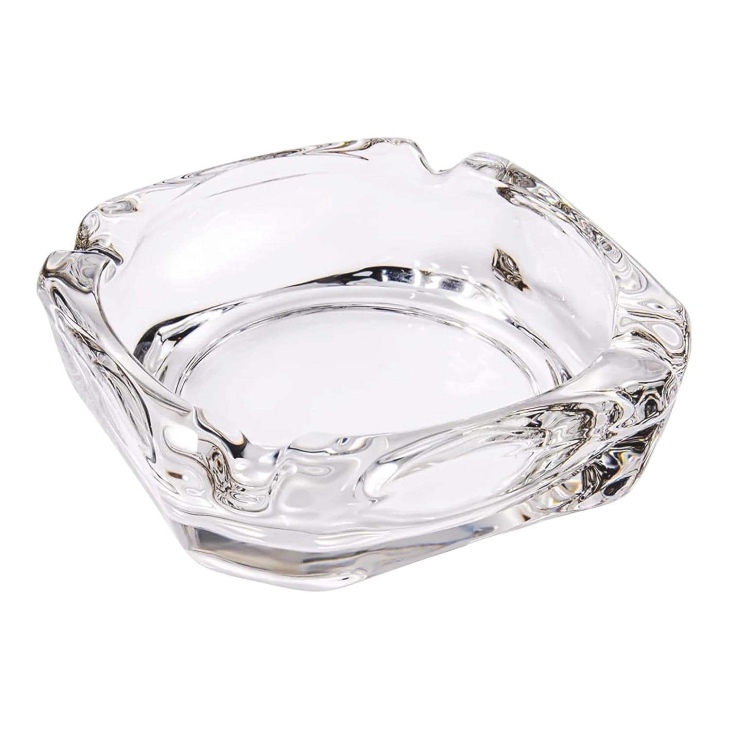 Glass Brunswick Crystal Quality Cigar Cigarette Ashtray Round Tabletop for Home Office Indoor Outdoor Home Decor thumbnail 1