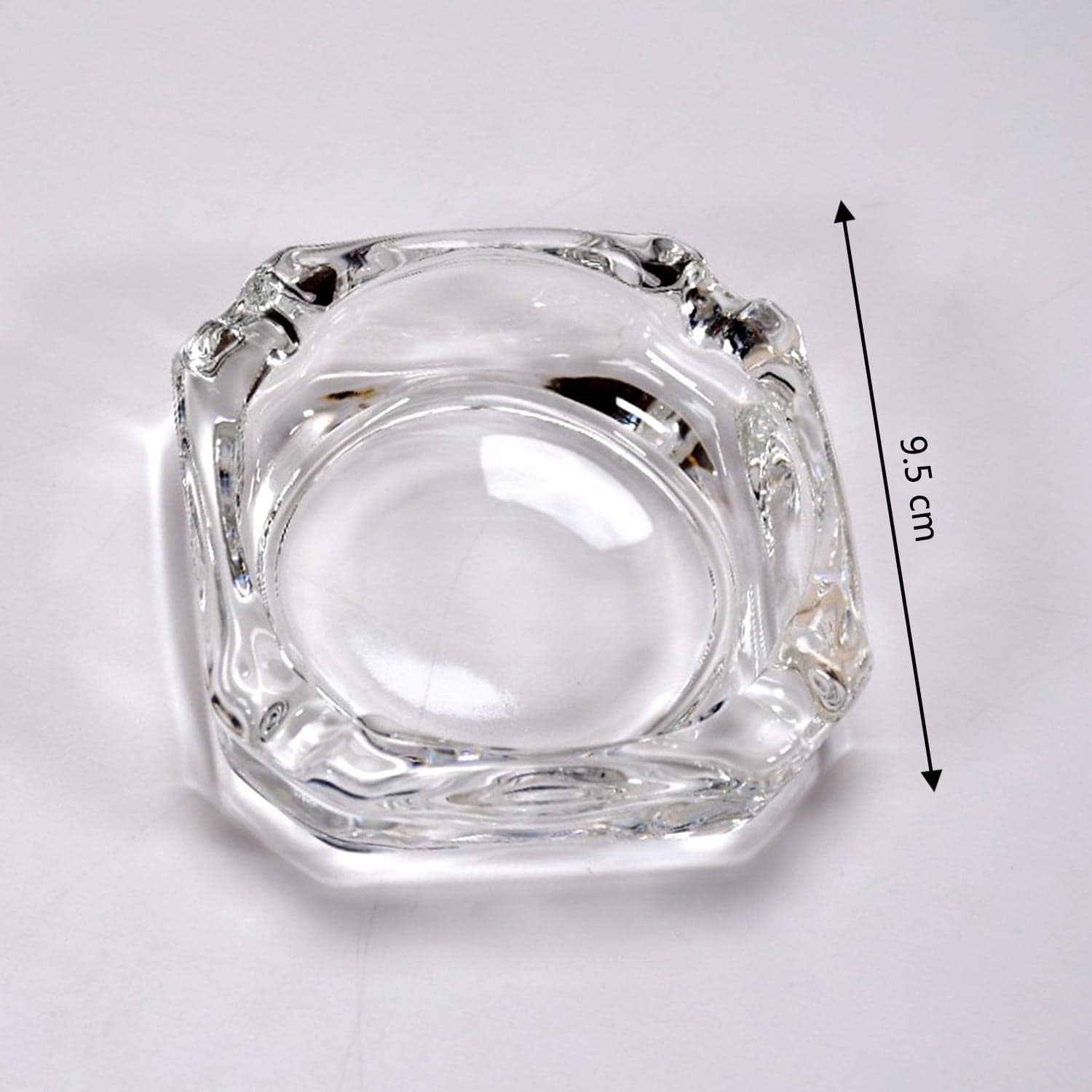 Glass Brunswick Crystal Quality Cigar Cigarette Ashtray Round Tabletop for Home Office Indoor Outdoor Home Decor thumbnail 6