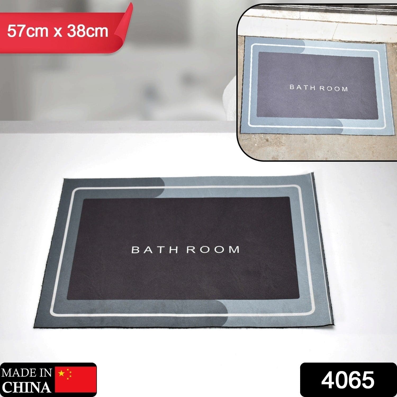 Square Bathroom Mat Water Absorbent Mats Diatomite Door Mat Anti-Slip Bath Mat Quick Drying Absorbent Mat For Home thumbnail 2