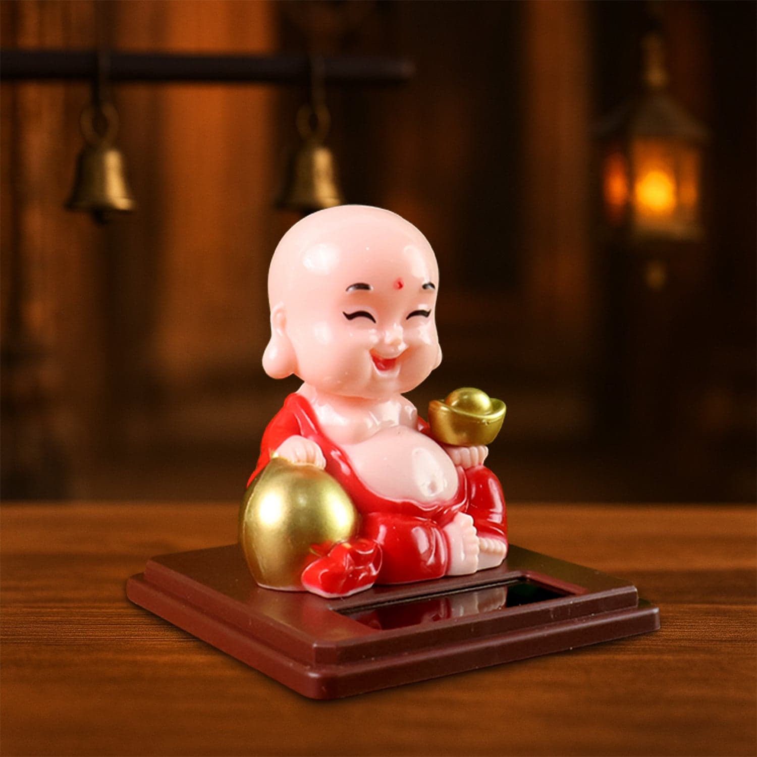 Solar Power Moving Head Buddha Statue Car Ornament (1 Pc / Mix Color) thumbnail 1