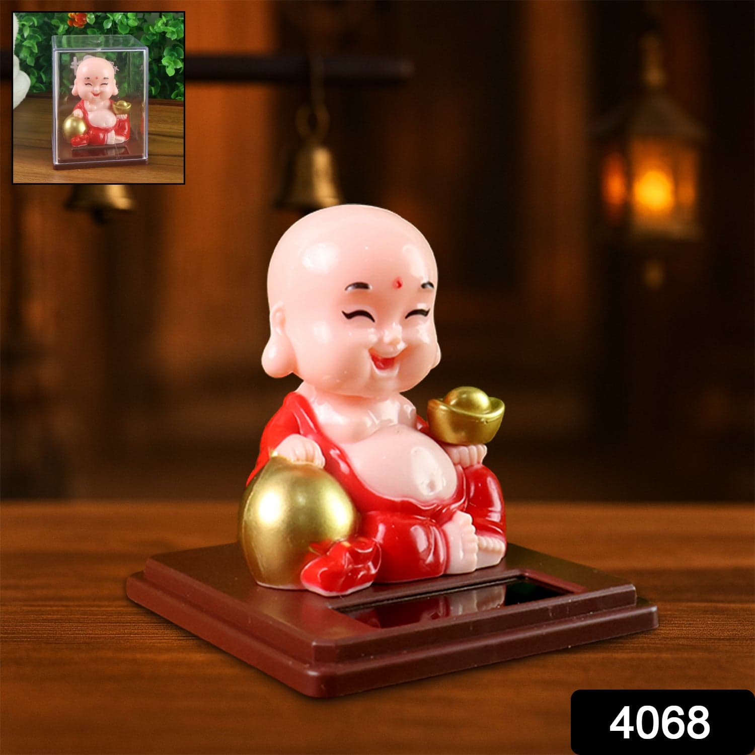 Solar Power Moving Head Buddha Statue Car Ornament (1 Pc / Mix Color) thumbnail 2