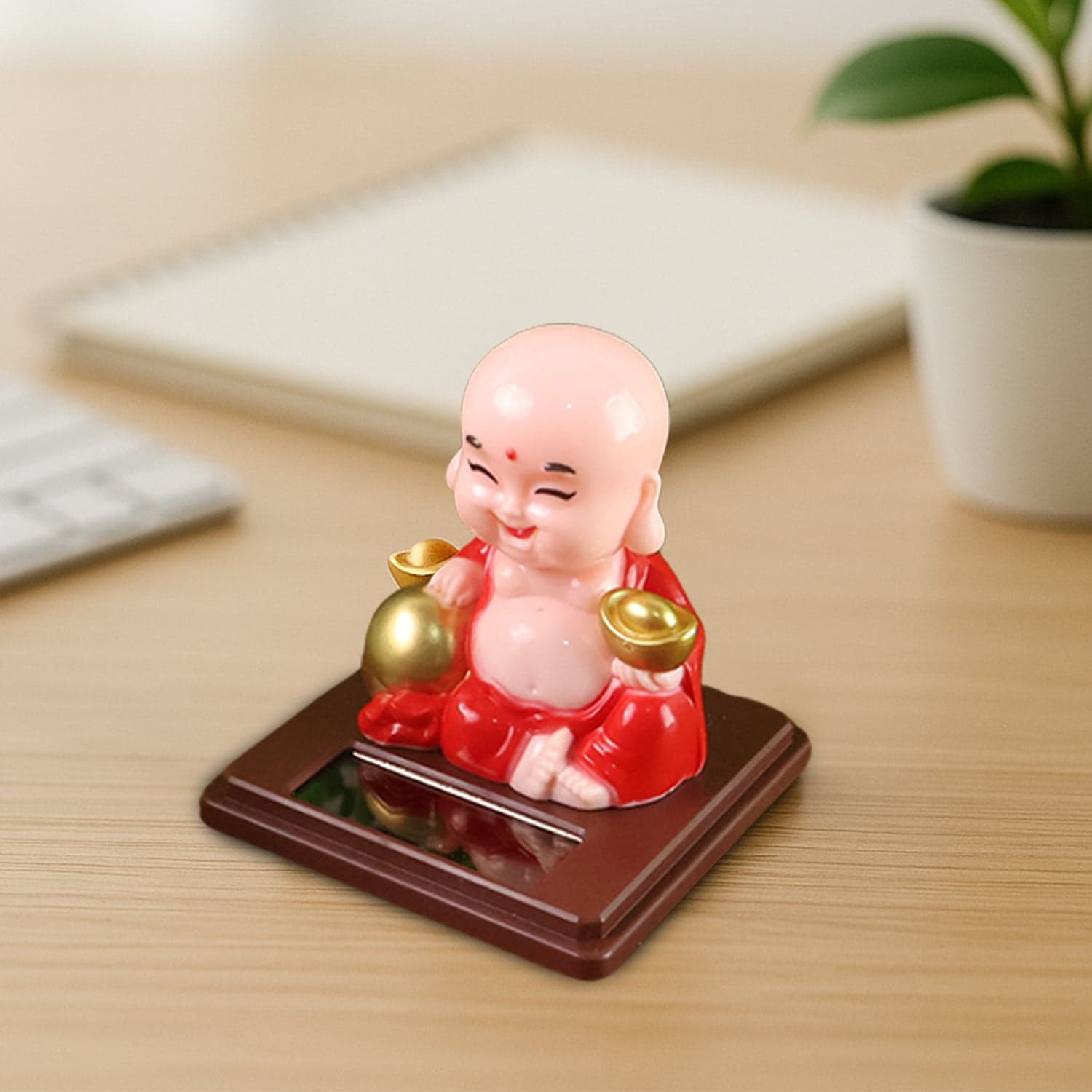 Solar Power Moving Head Buddha Statue Car Ornament (1 Pc / Mix Color) thumbnail 4