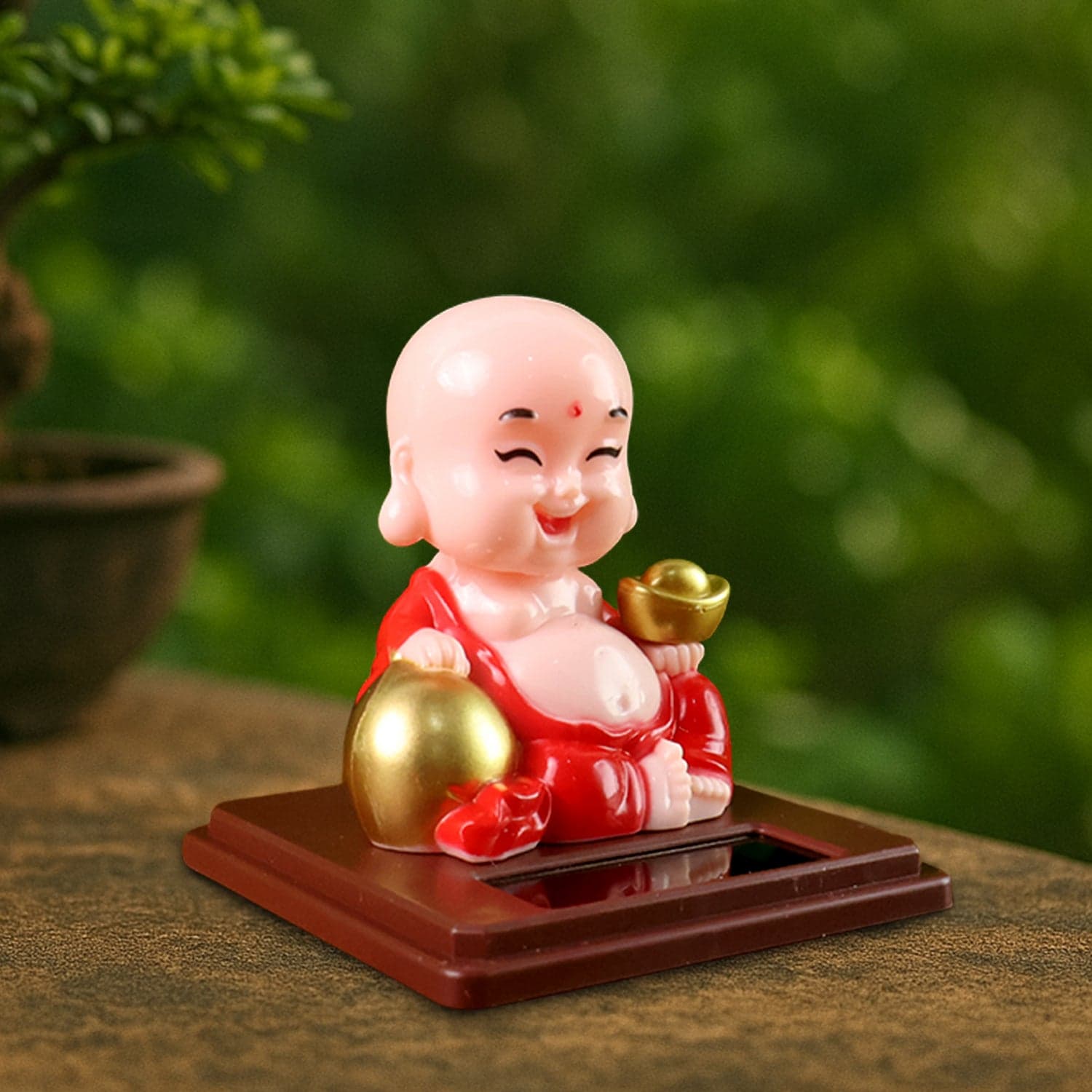 Solar Power Moving Head Buddha Statue Car Ornament (1 Pc / Mix Color) thumbnail 6