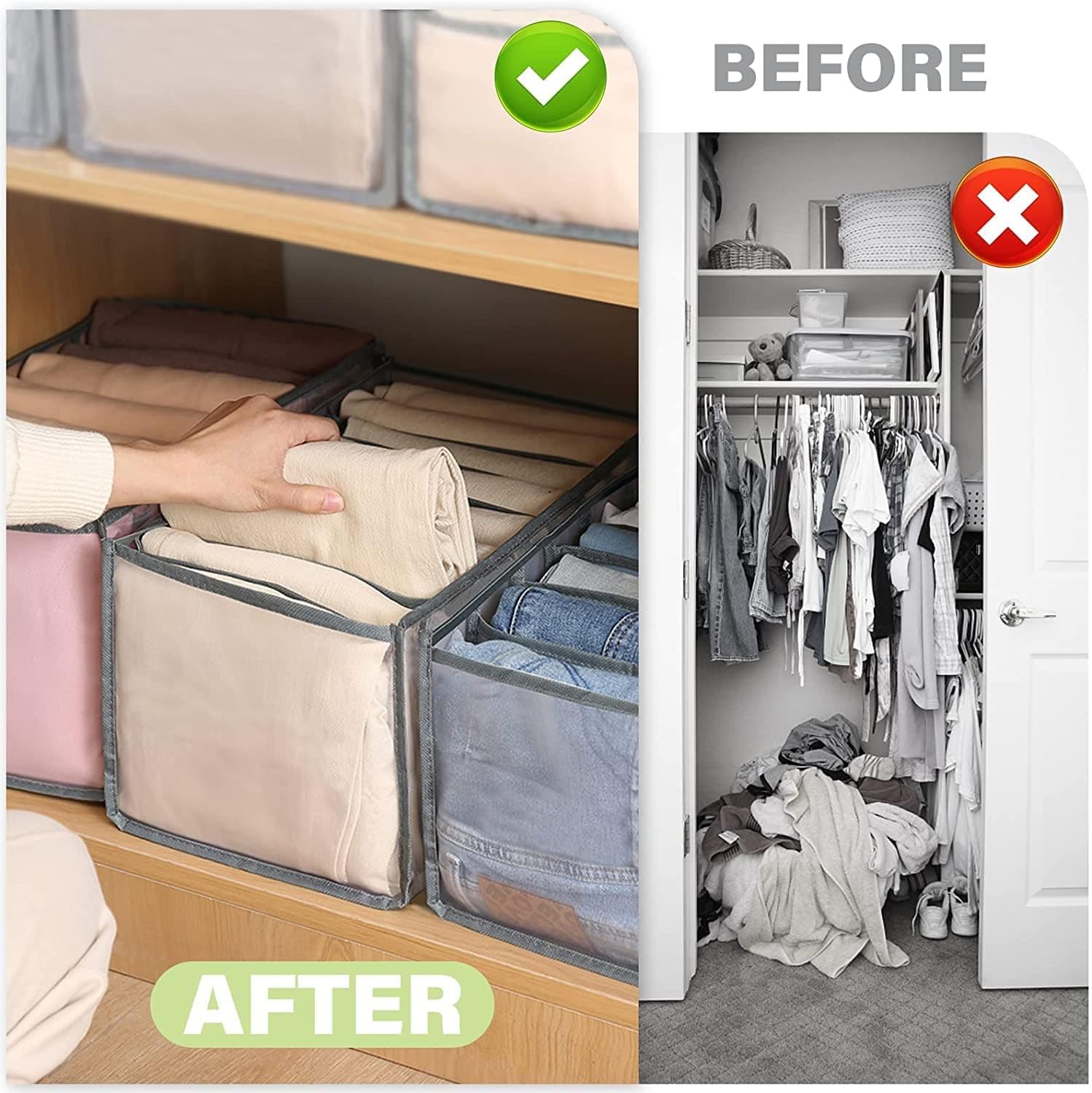 7 Grid Clothes Organizer for Wardrobe Storage thumbnail 7