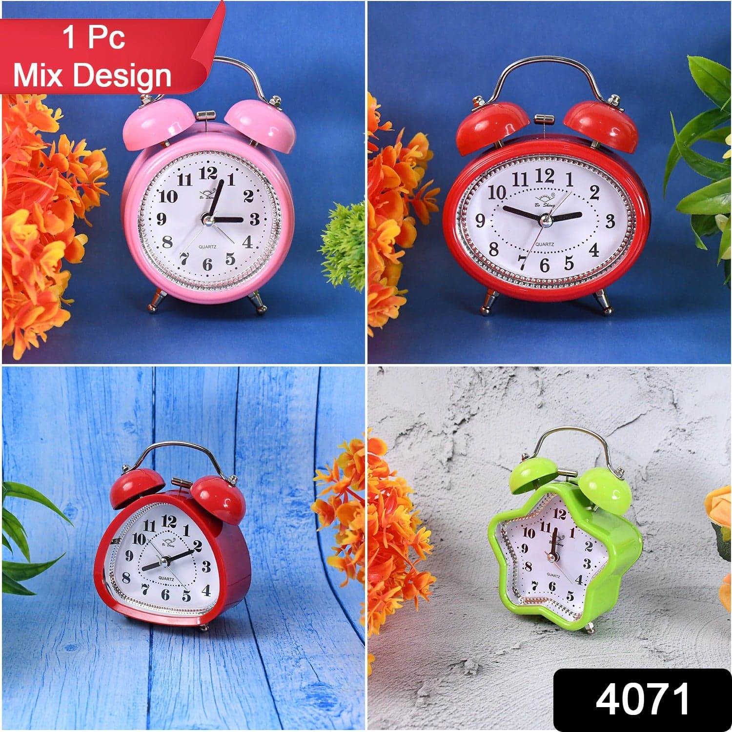 Mini Cute Alarm Clock Small Kids and Students (Mix Design & Color / 1 Pc) thumbnail 2