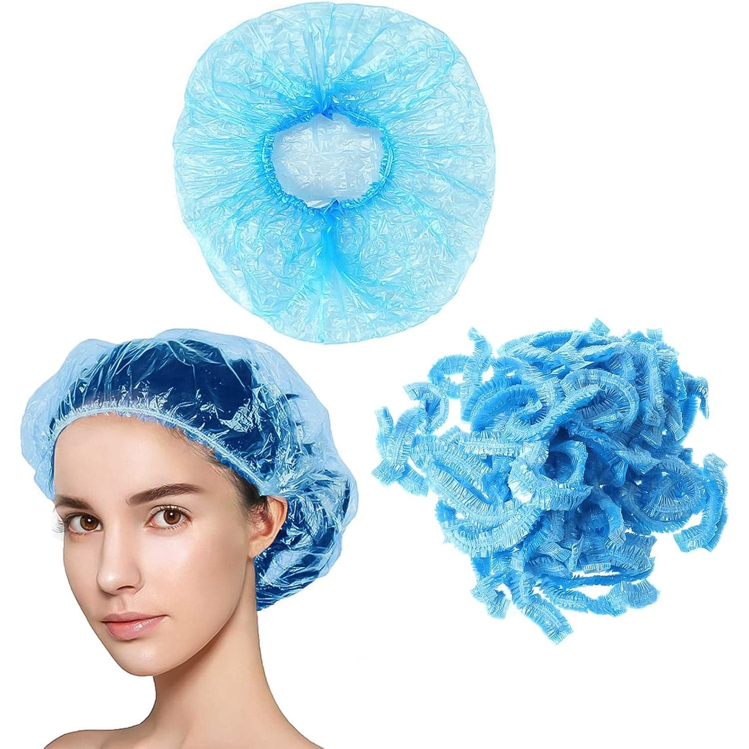 Shower Cap, Waterproof Disposable Shower Cap, 100 Pieces, Hair accessories thumbnail 1