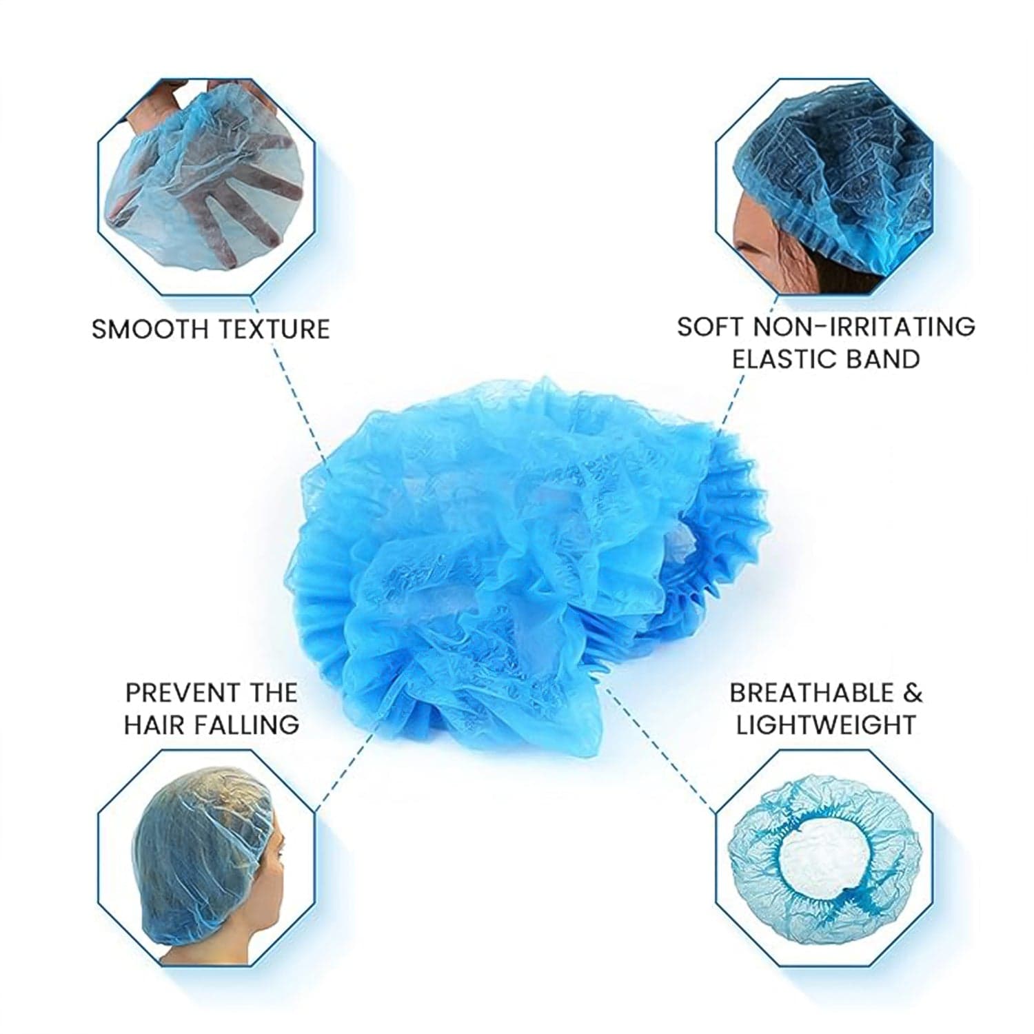 Shower Cap, Waterproof Disposable Shower Cap, 100 Pieces, Hair accessories thumbnail 6