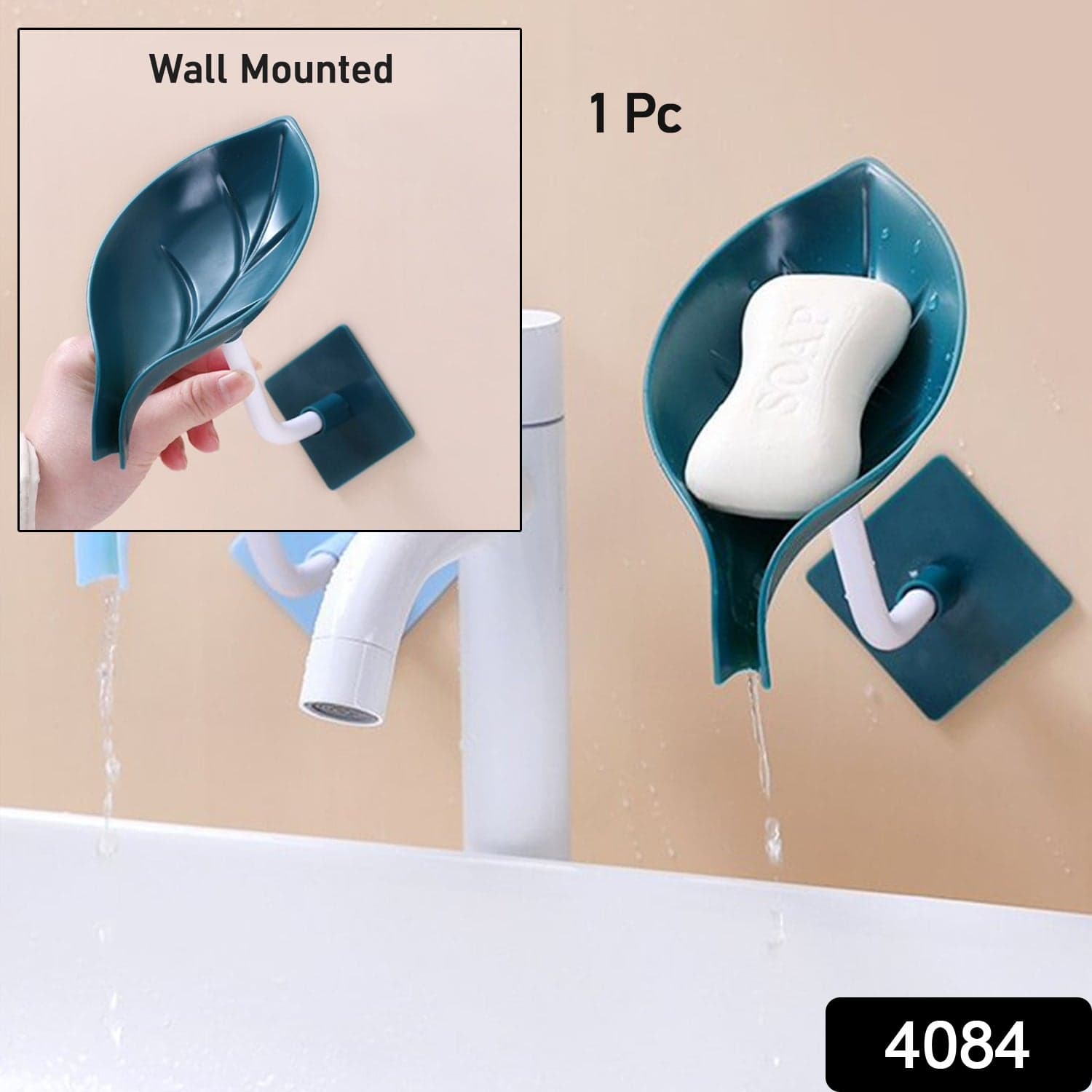 Soap Holder Leaf-Shape Self Draining Soap Dish Holder thumbnail 2