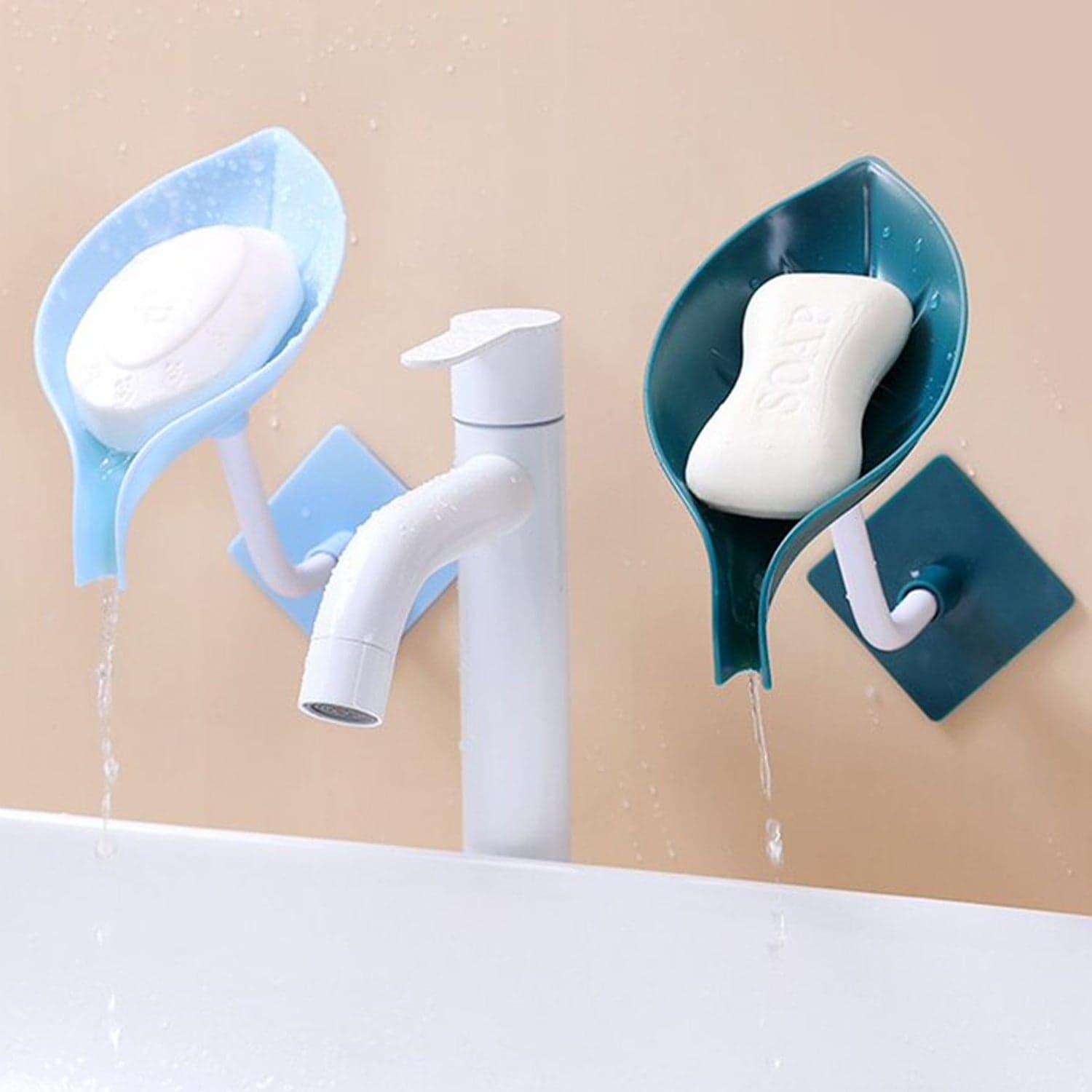 Soap Holder Leaf-Shape Self Draining Soap Dish Holder thumbnail 6