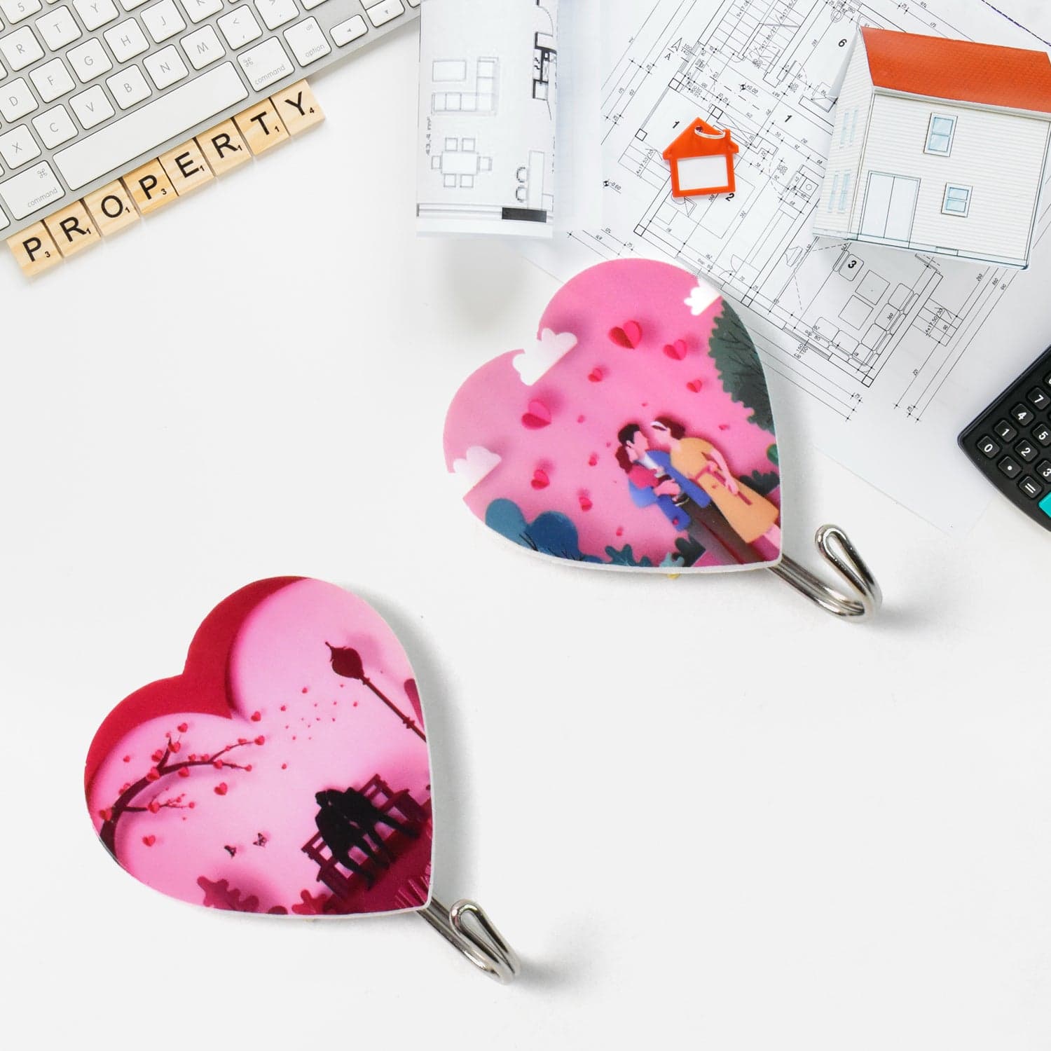 Multipurpose Strong Heart Shape Hook Self-Adhesive hooks (2 Pc Set) thumbnail 3