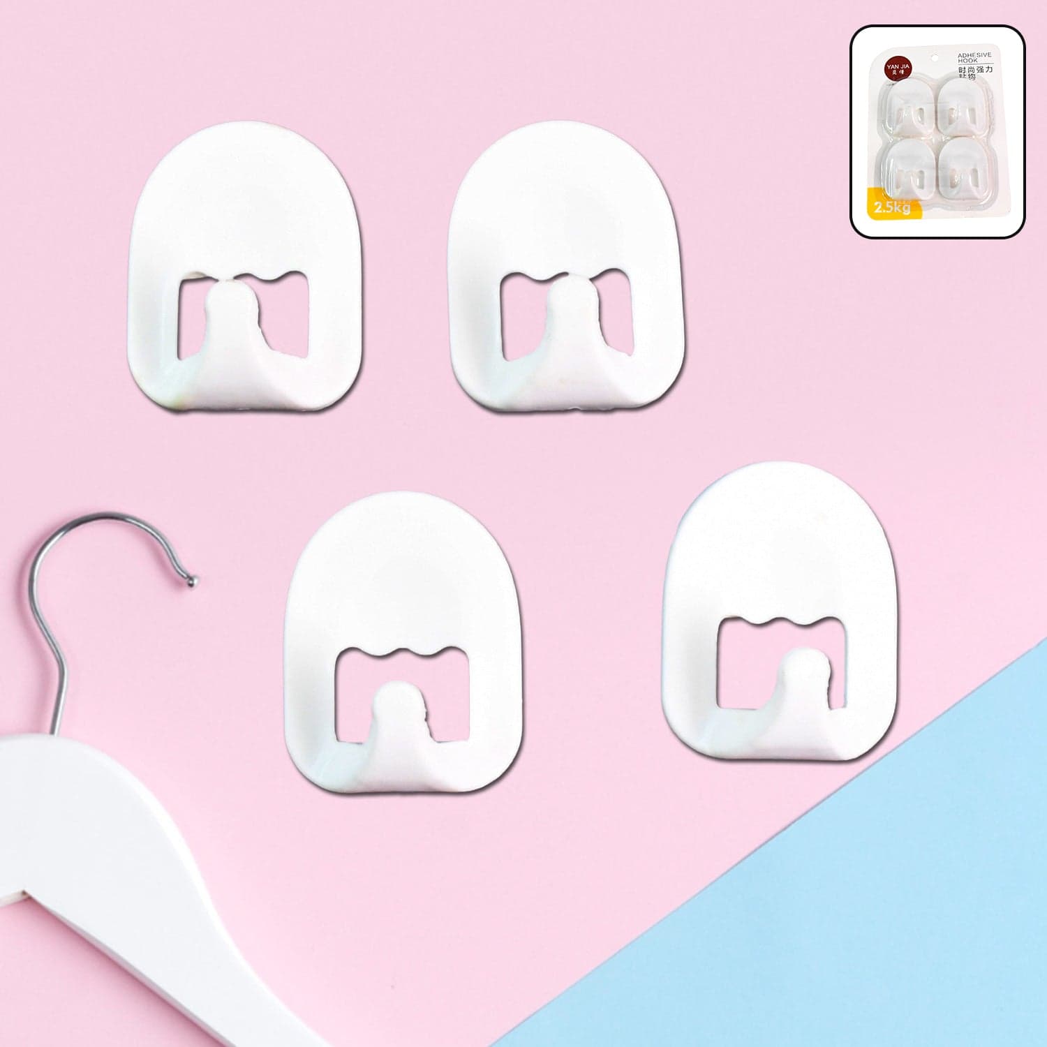 Multipurpose Strong Cartoon Hook Self-Adhesive hooks (4 Pc Set) thumbnail 1