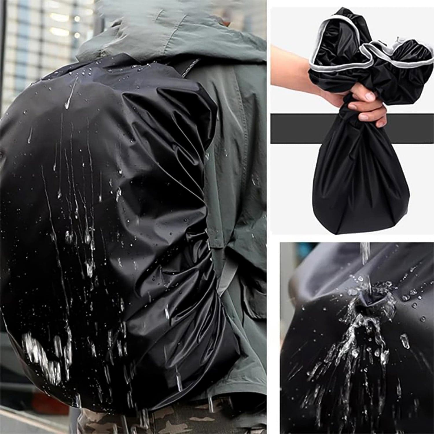 Heavy Waterproof Nylon Rain Cover/Dust Cover - Elastic Adjustable For Laptop Bags And Backpacks thumbnail 3