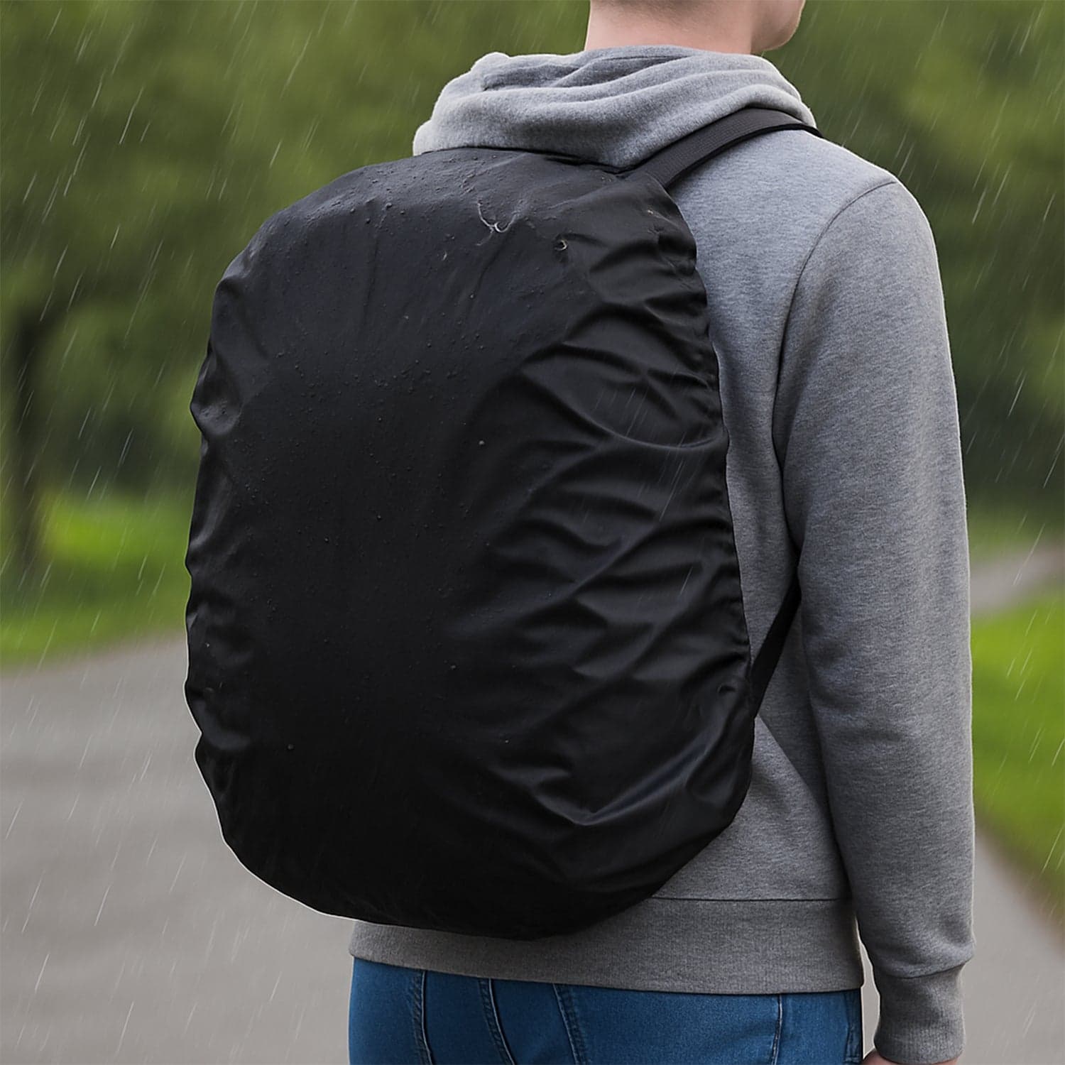 Heavy Waterproof Nylon Rain Cover/Dust Cover - Elastic Adjustable For Laptop Bags And Backpacks thumbnail 7