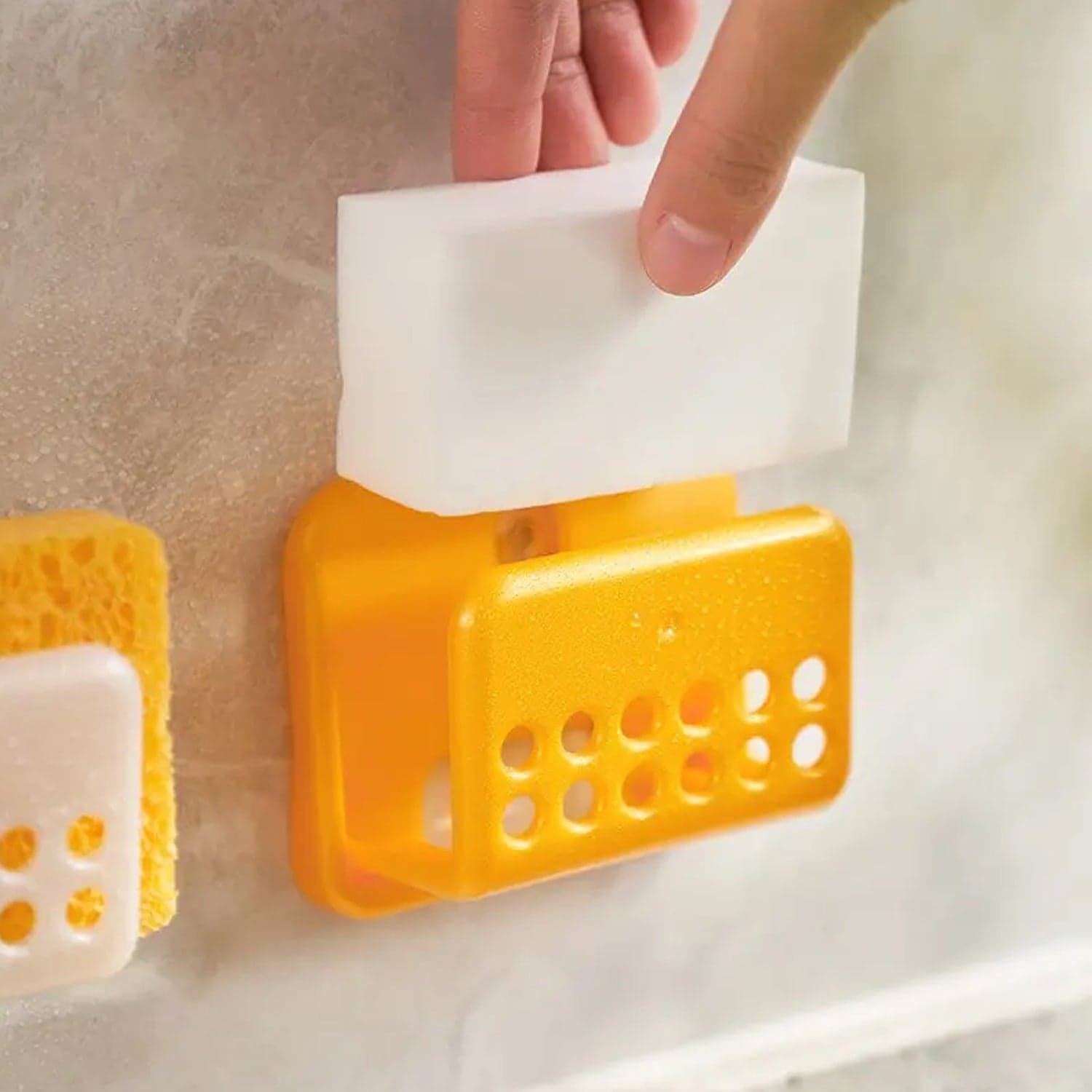 Self-Adhesive Sponge and Soap Holder | No-Drill Sink Organizer & Multipurpose Kitchen Caddy thumbnail 3
