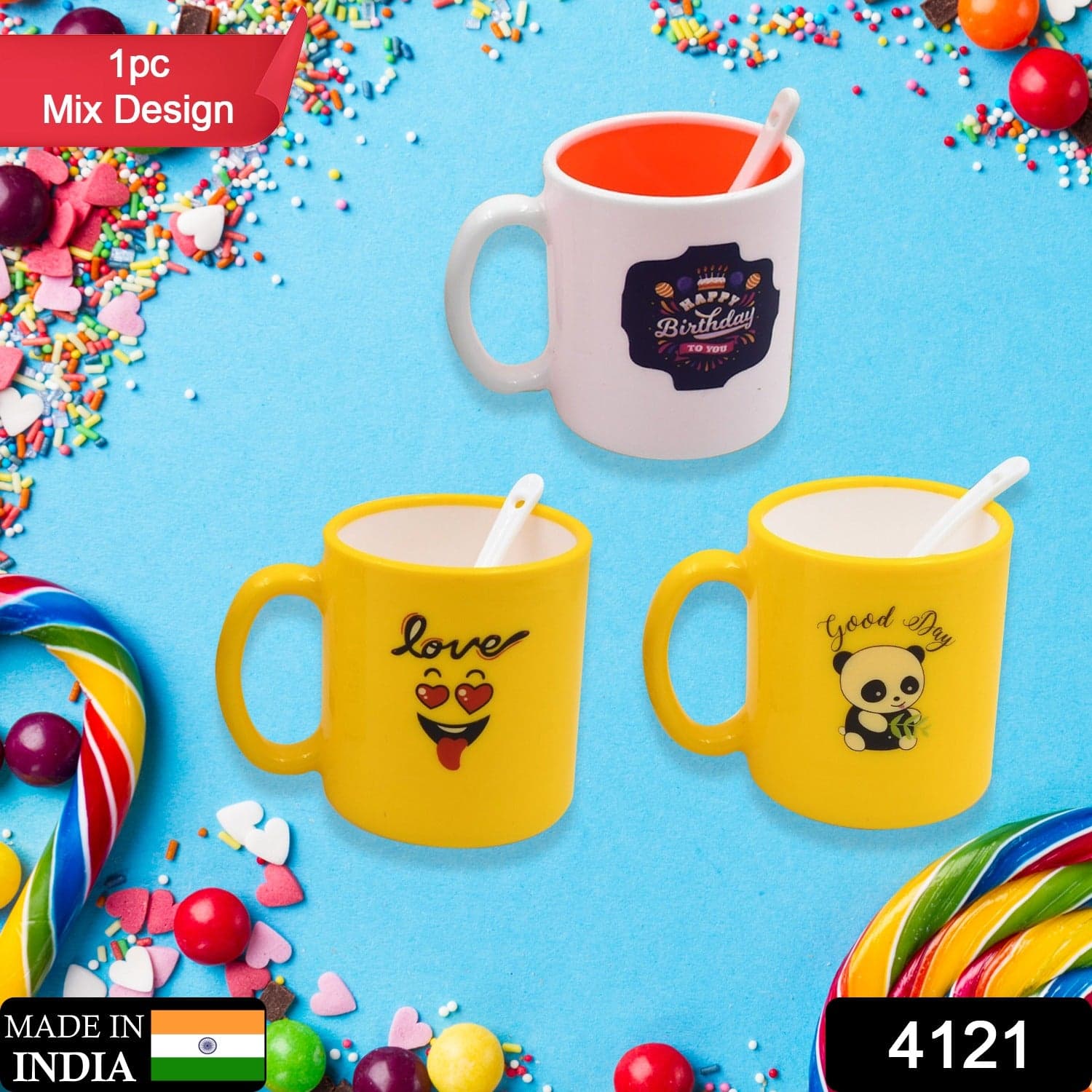 Mix Design & Color Coffee Mug With Spoon And Box Packing thumbnail 2
