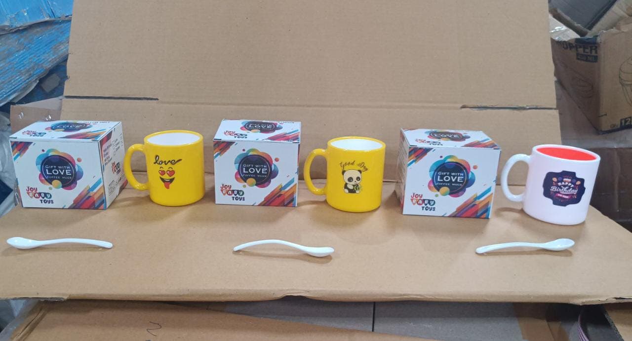 Mix Design & Color Coffee Mug With Spoon And Box Packing thumbnail 7