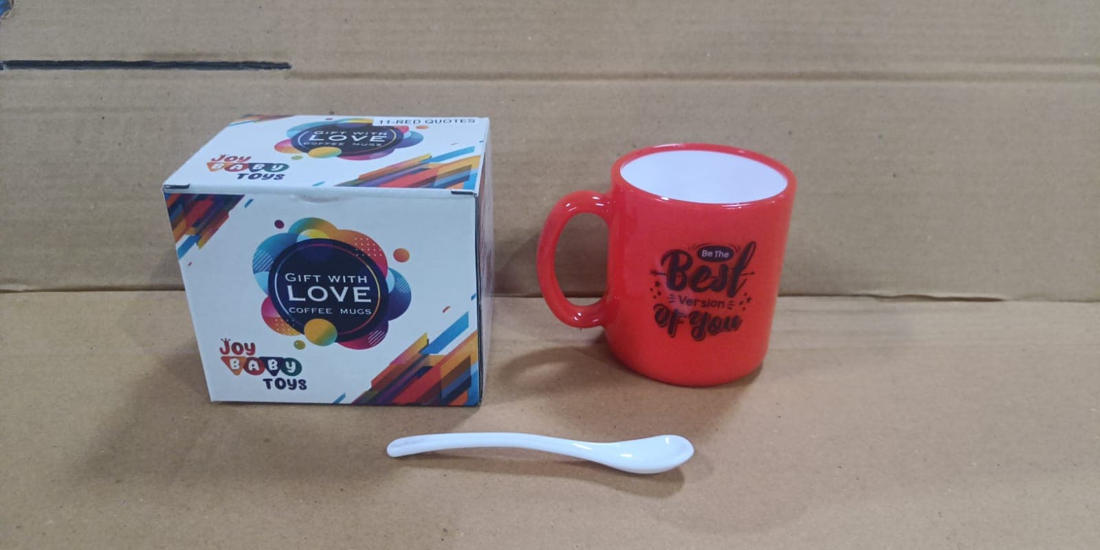 Coffee Mug With Spoon And Box Packing, Design Coffee Mug Used For Drinking And Taking Coffees And Some Other Beverages In All Kinds Of Places thumbnail 6