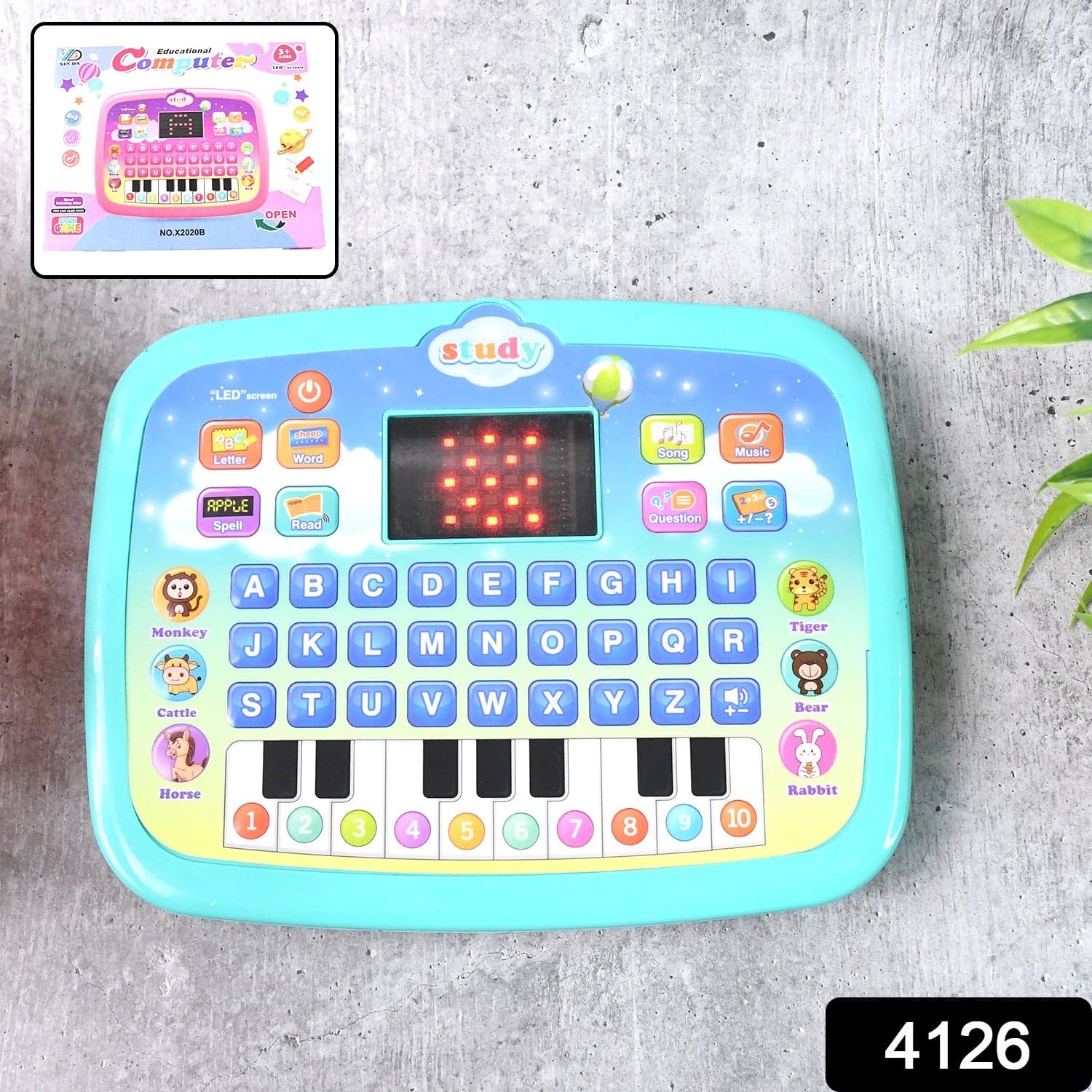 Learning Educational Computer Kids Piano Laptop with LED Screen & Music thumbnail 2