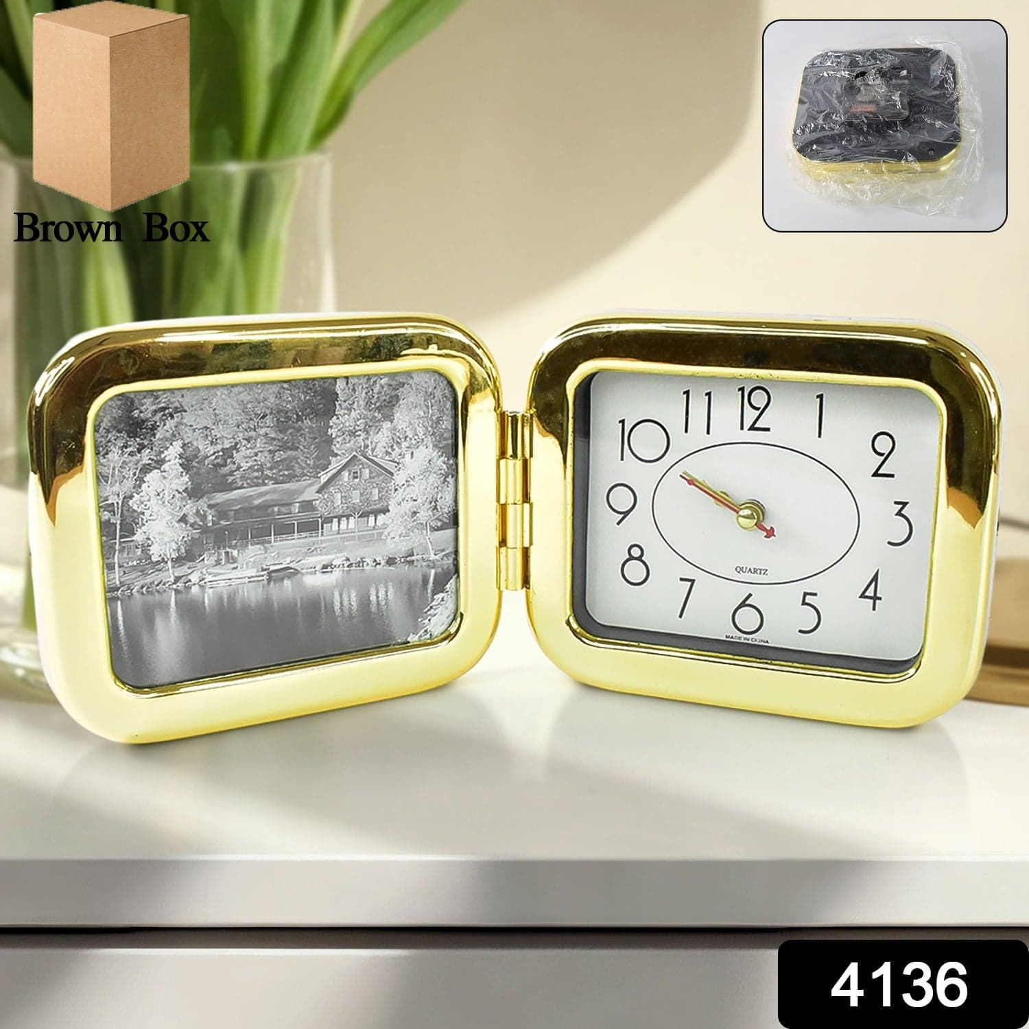 Portable Foldable Desk Clock of Space-Saving and Stylish (1 Pc) thumbnail 2